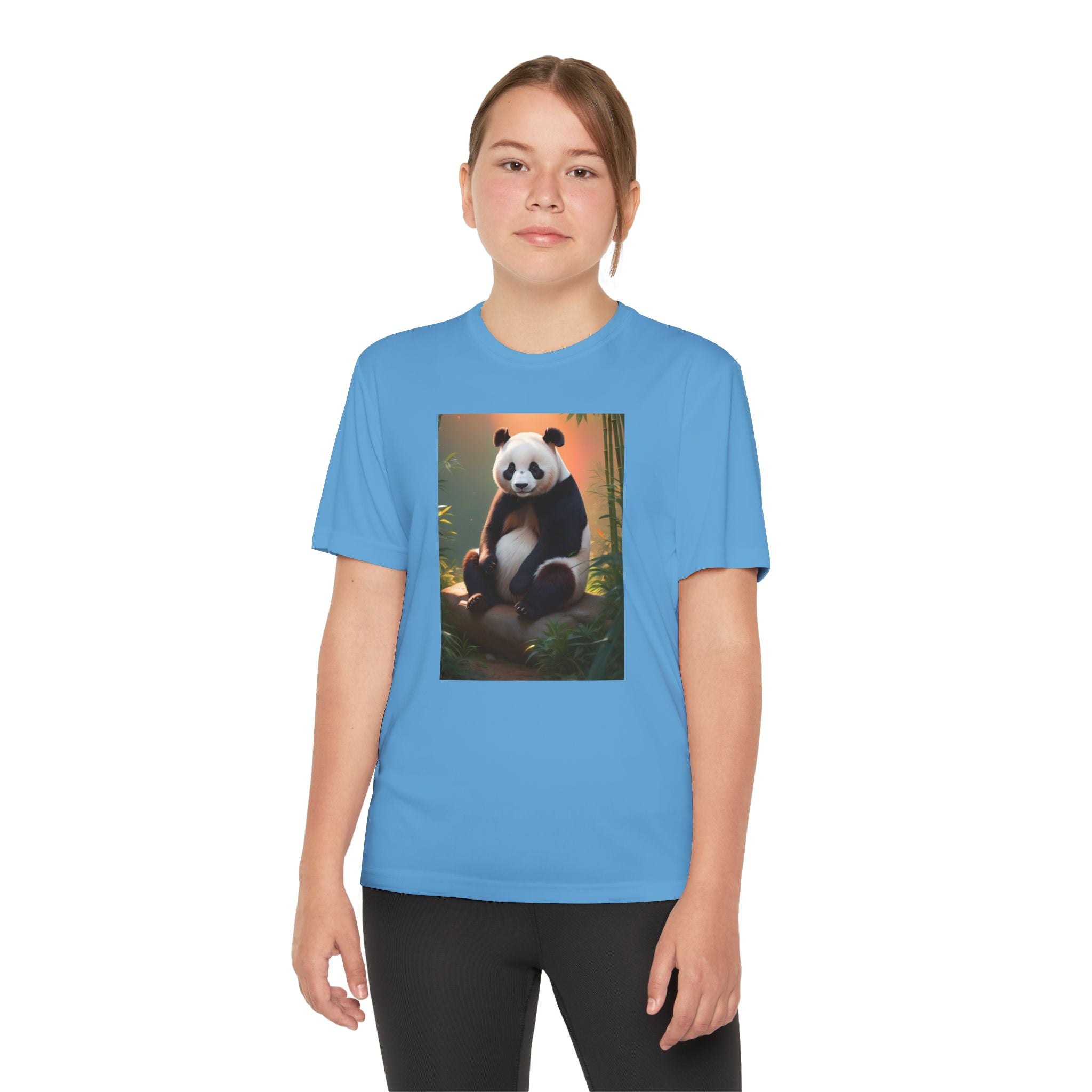 Panda Youth Tee Shirt, Kids Animal Graphic Top, Cute Black and White Tee, Children's Zoo Theme Shirt, Bamboo Bear Shirt, Kid's Nature Gift
