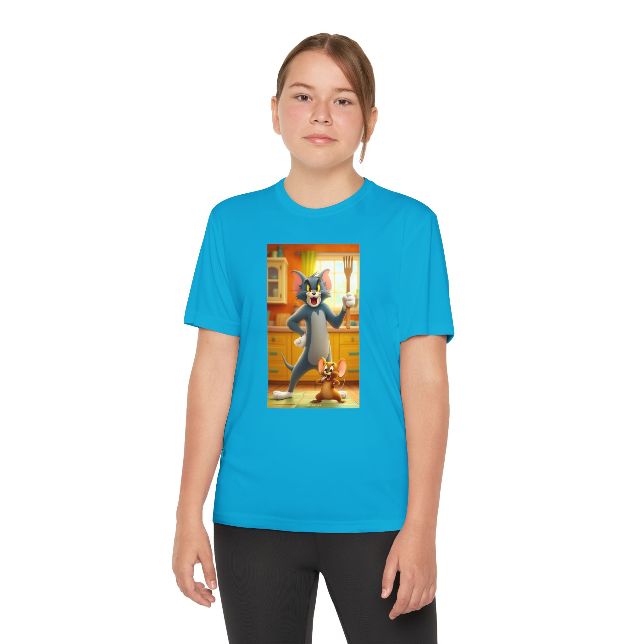 Youth Competitor Tee with Tom And Jerry design, Cartoon Graphic Kid's T-Shirt, Kids Tee, Children's Clothing, Funny Tee for Boys and Girls