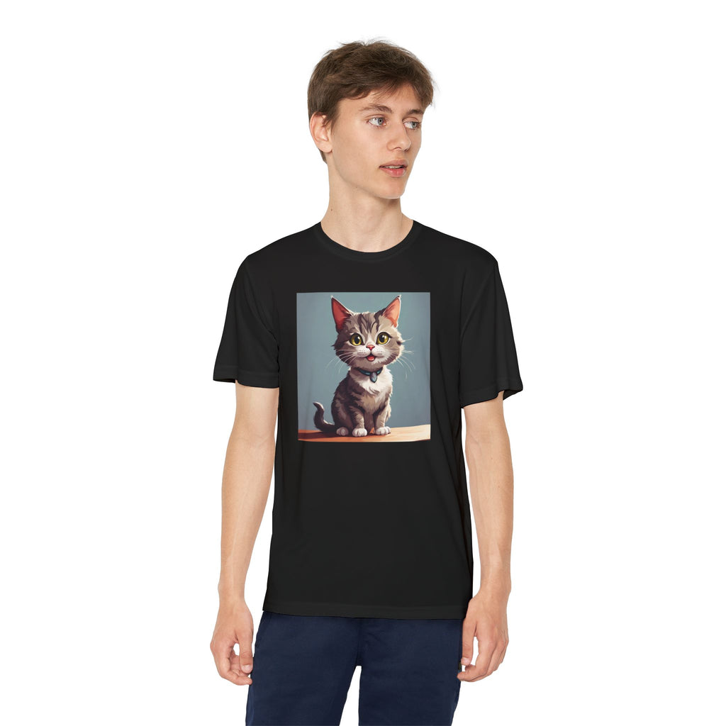 Youth Tee, Cute Kitten Graphic Shirt for Kids, Cat Lover Gift, Animal Theme Top, Children's Clothing, Feline Print Apparel