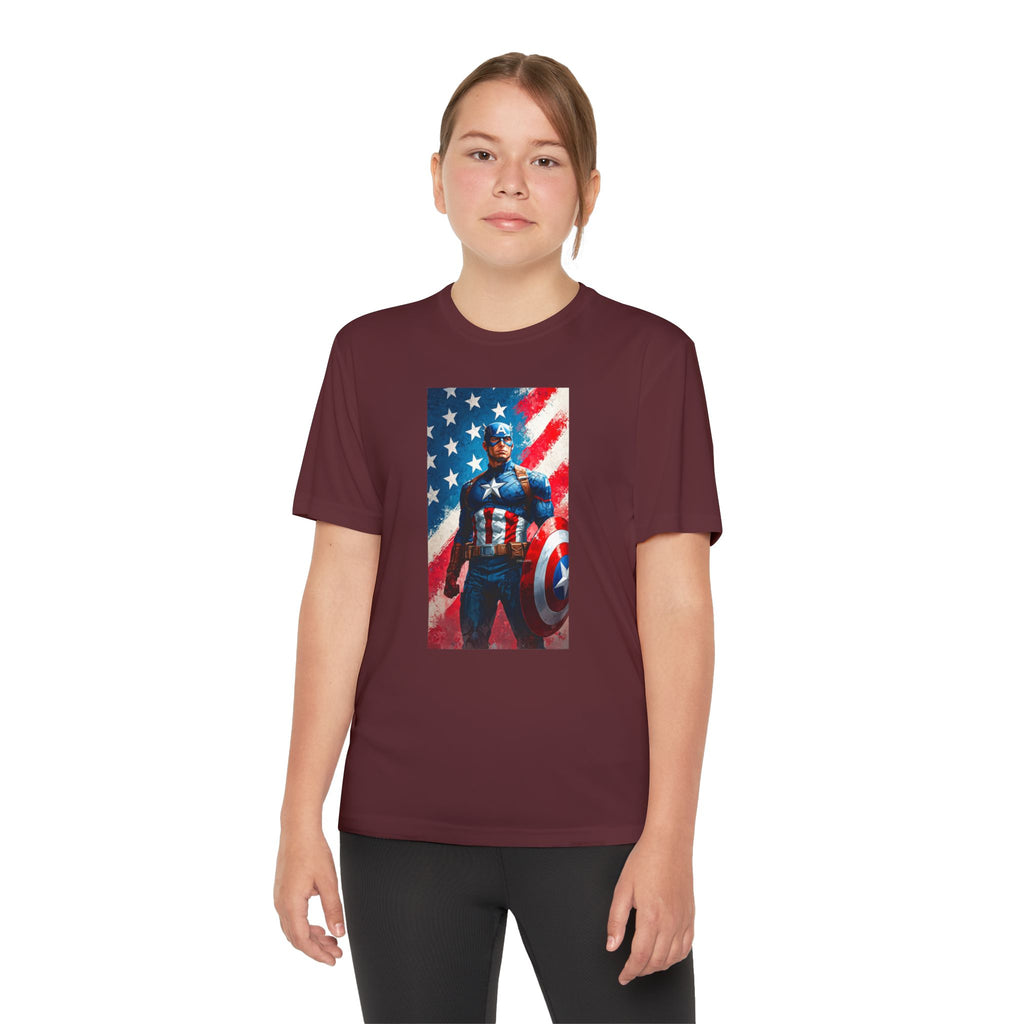 Captain America Superhero Marvel Patriotic, Kids Graphic T-Shirt, Boys Hero Top, Girls Comic Book Clothing, Birthday