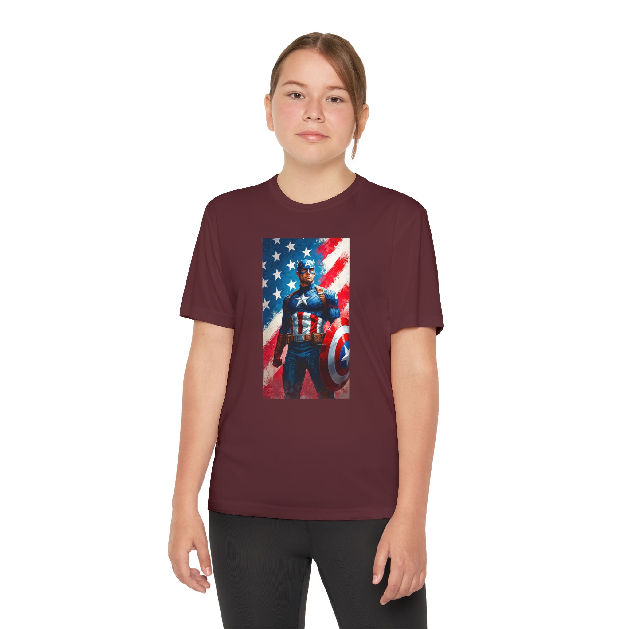 Captain America Superhero Marvel Patriotic, Kids Graphic T-Shirt, Boys Hero Top, Girls Comic Book Clothing, Birthday