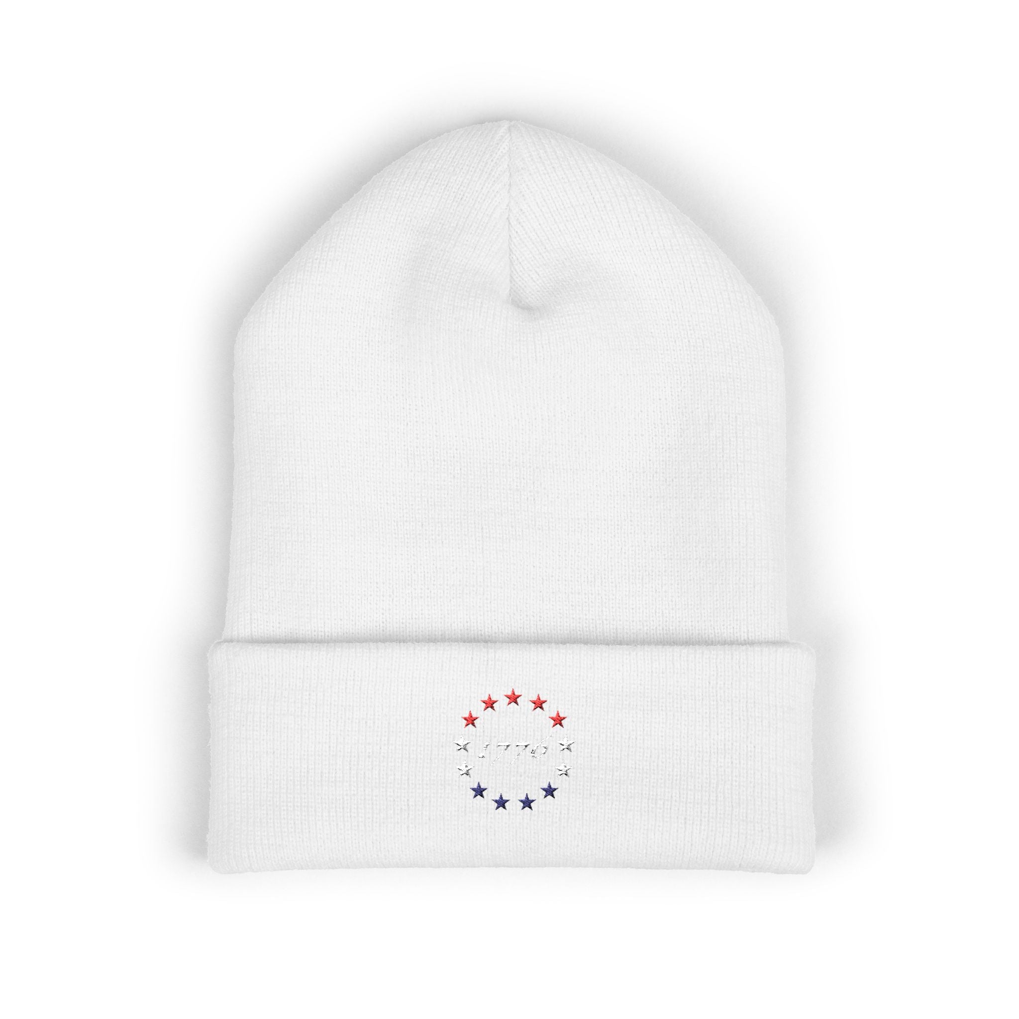 Patriotic Beanie, Independence Day Hat, American Flag Cap, Red White Blue Knit Hat, Embroidered Winter Beanie