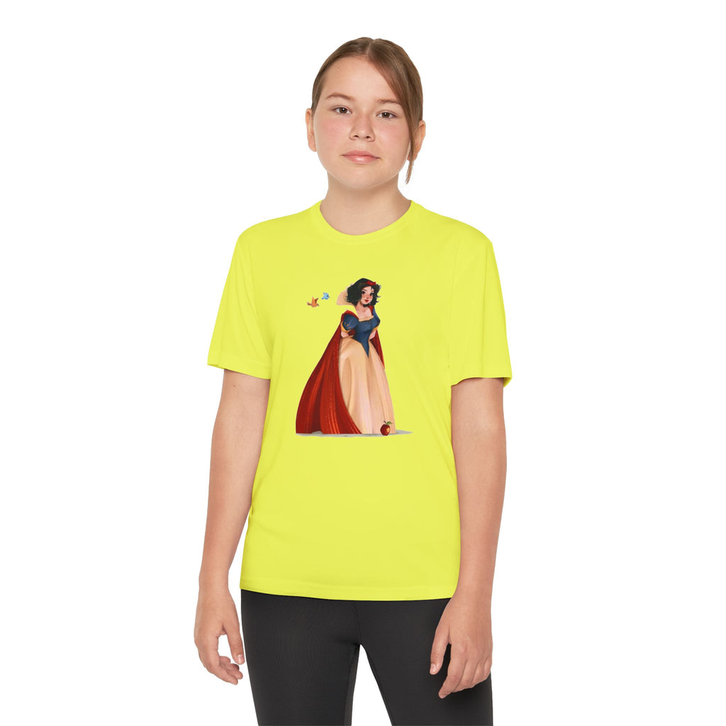 Snow White Youth T-Shirt Sports Graphic Tee, Cool Athletic Shirt for Kids, Perfect for Sports Events, Team Spirit