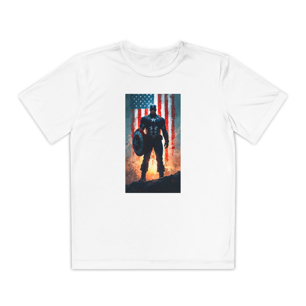 Captain America Superhero Marvel Patriotic, Kids Graphic T-Shirt, Boys Hero Top, Girls Comic Book Clothing, Birthday