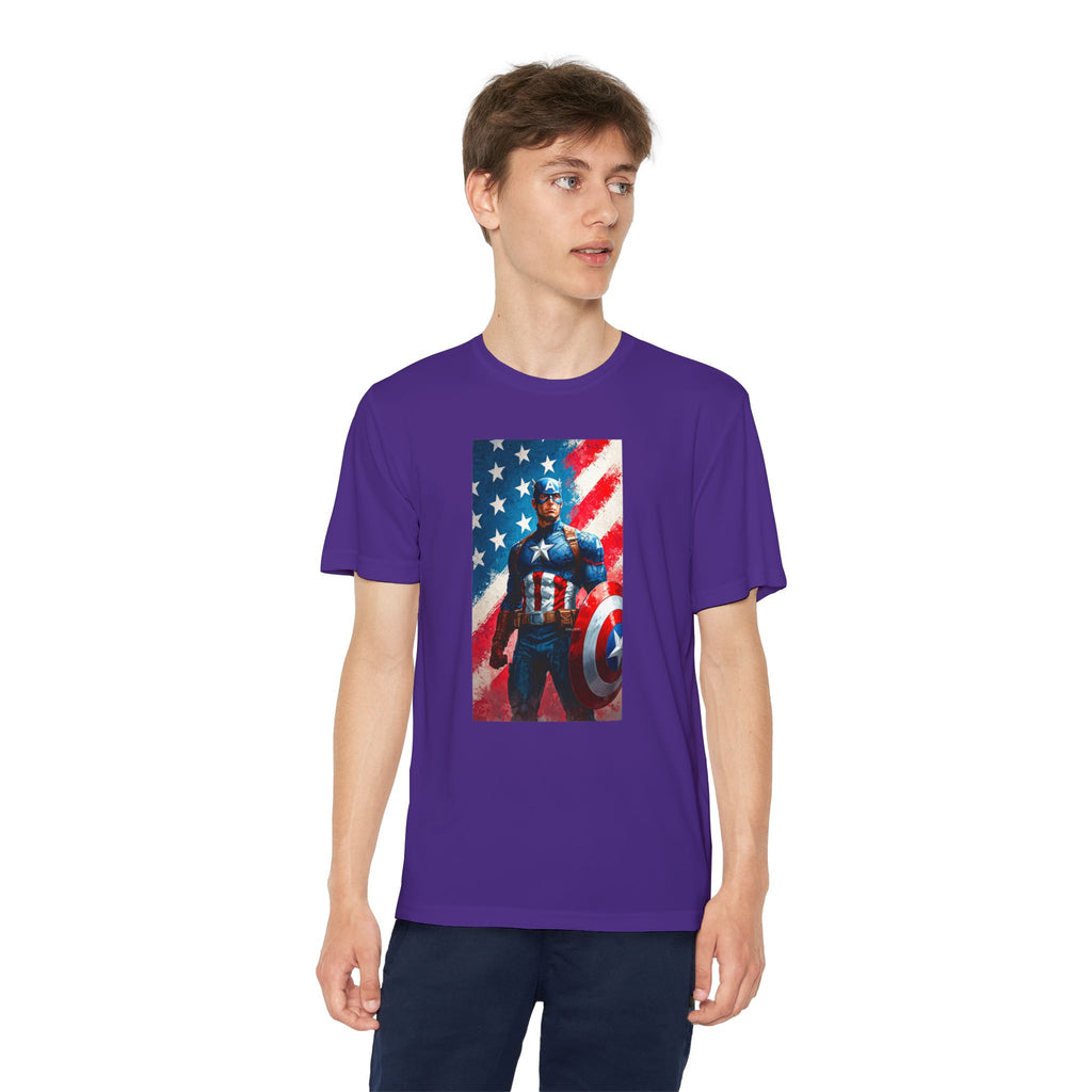Captain America Superhero Marvel Patriotic, Kids Graphic T-Shirt, Boys Hero Top, Girls Comic Book Clothing, Birthday