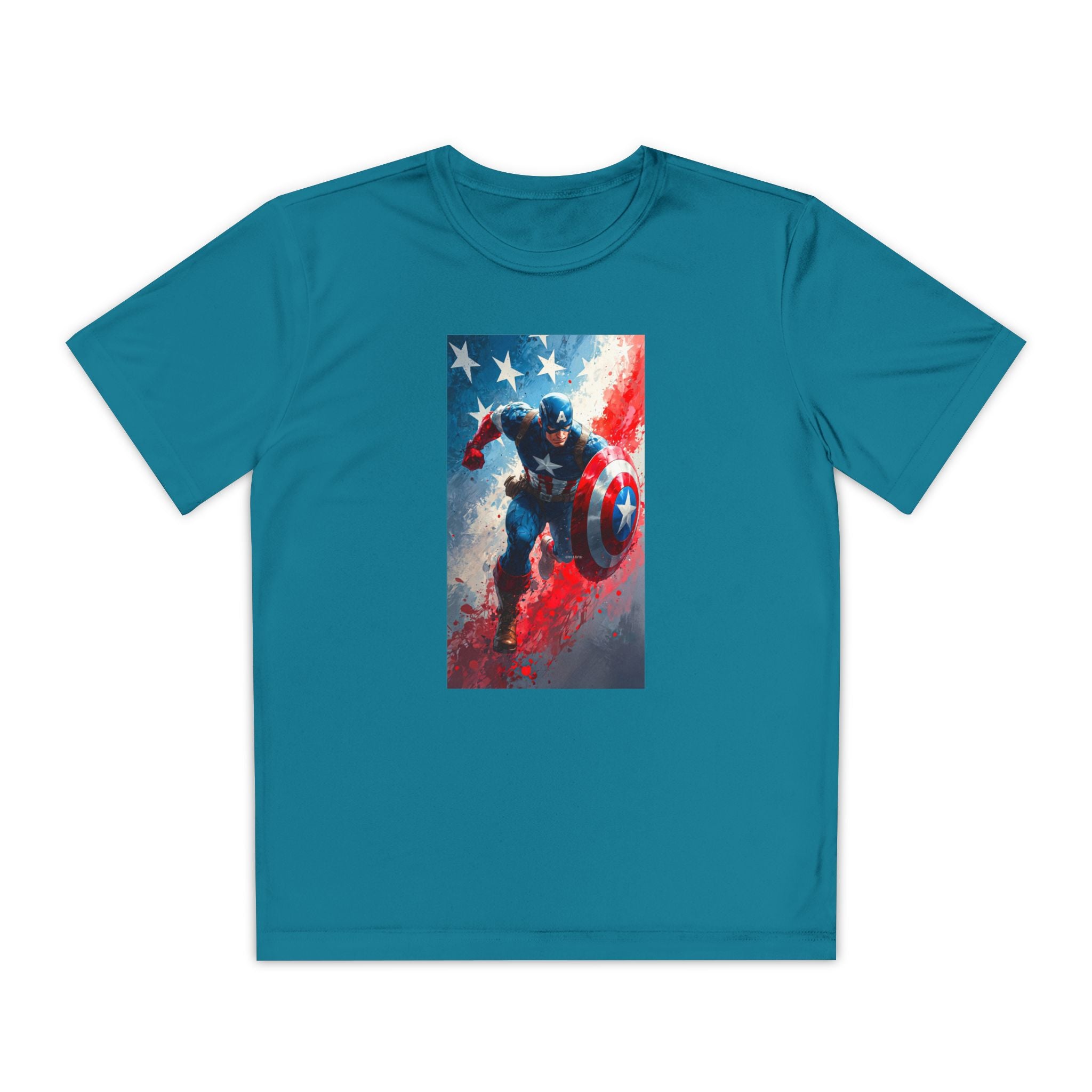 Captain America Superhero Marvel Patriotic, Kids Graphic T-Shirt, Boys Hero Top, Girls Comic Book Clothing, Birthday
