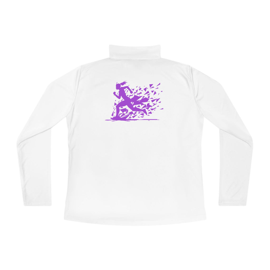 Ladies Quarter-Zip Pullover with Motivational Running Design, Athletic Apparel, Activewear, Sportswear, Fitness Gift, Running Top
