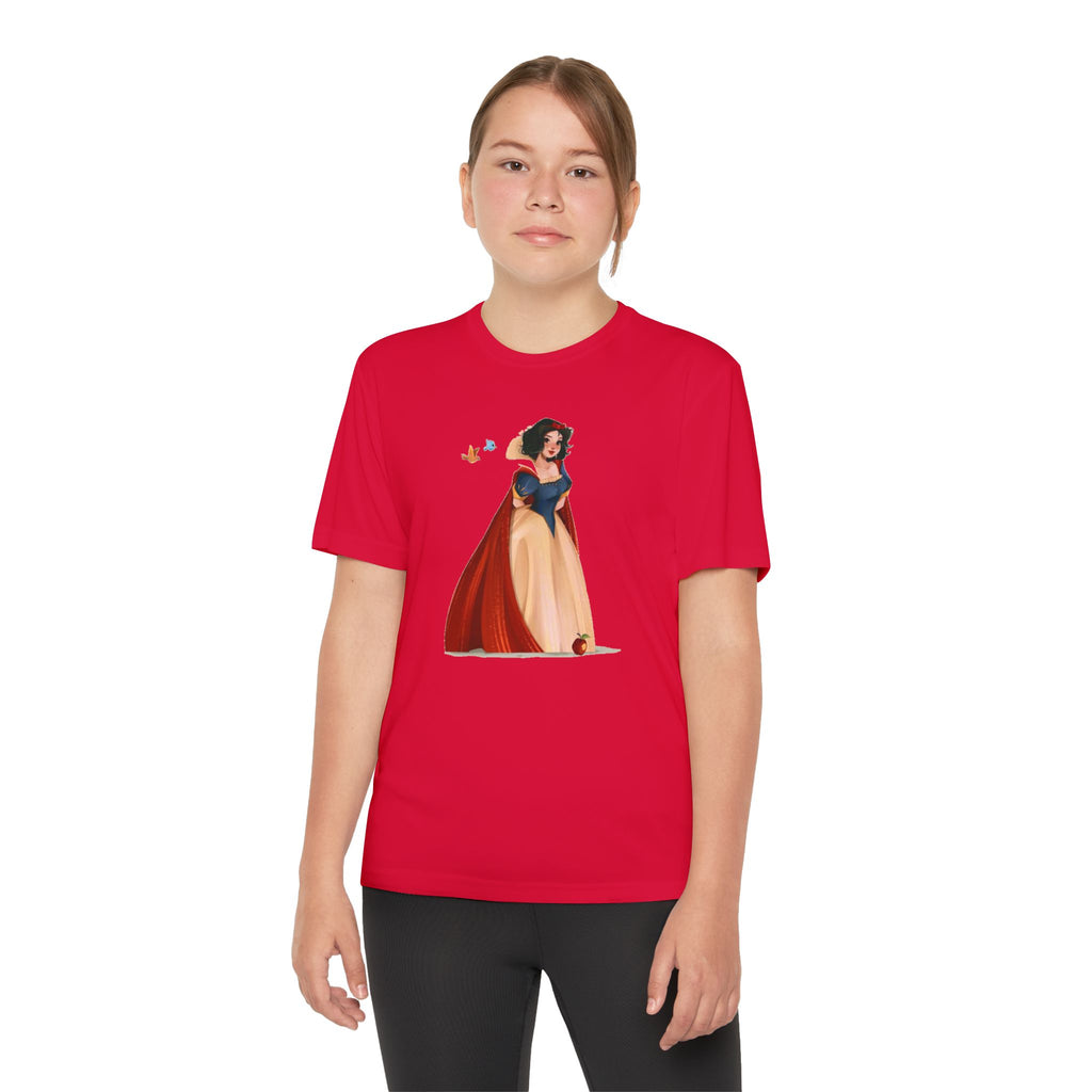 Snow White Youth T-Shirt Sports Graphic Tee, Cool Athletic Shirt for Kids, Perfect for Sports Events, Team Spirit