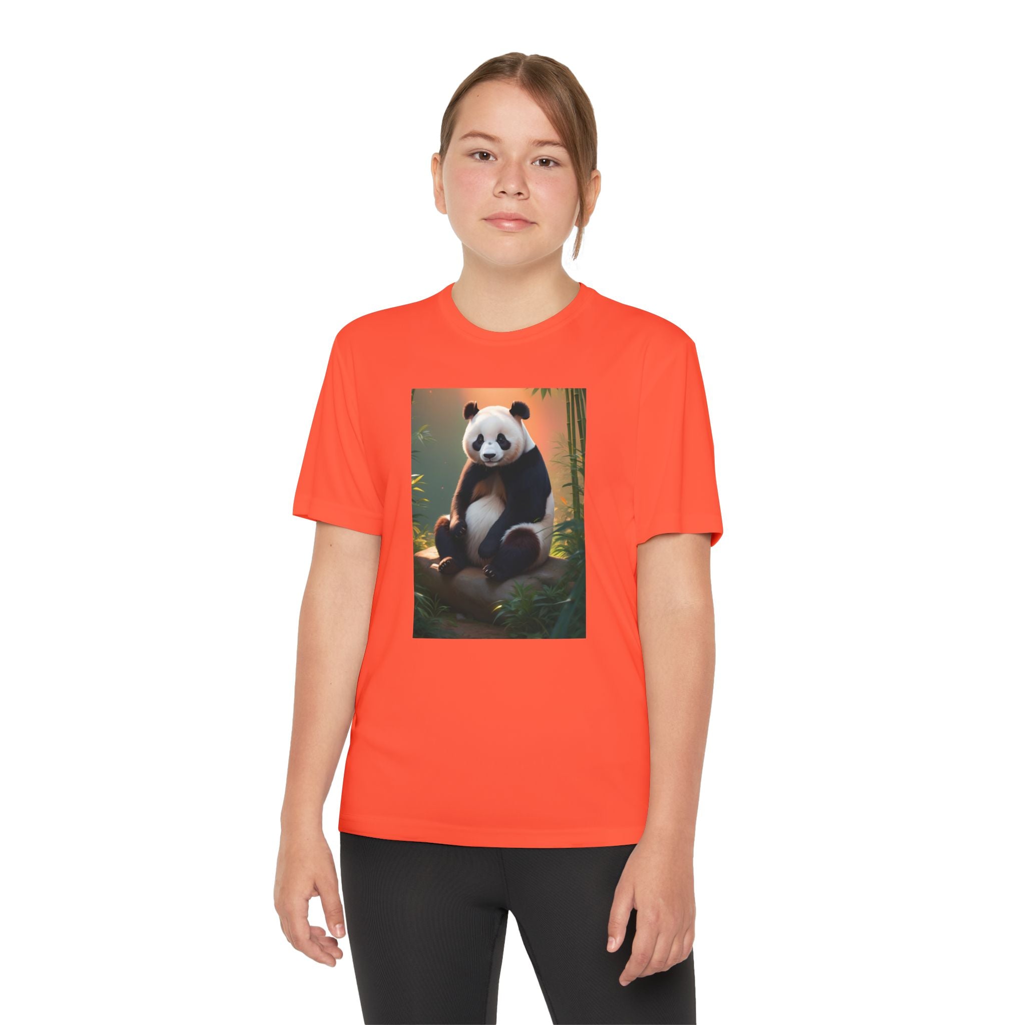 Panda Youth Tee Shirt, Kids Animal Graphic Top, Cute Black and White Tee, Children's Zoo Theme Shirt, Bamboo Bear Shirt, Kid's Nature Gift