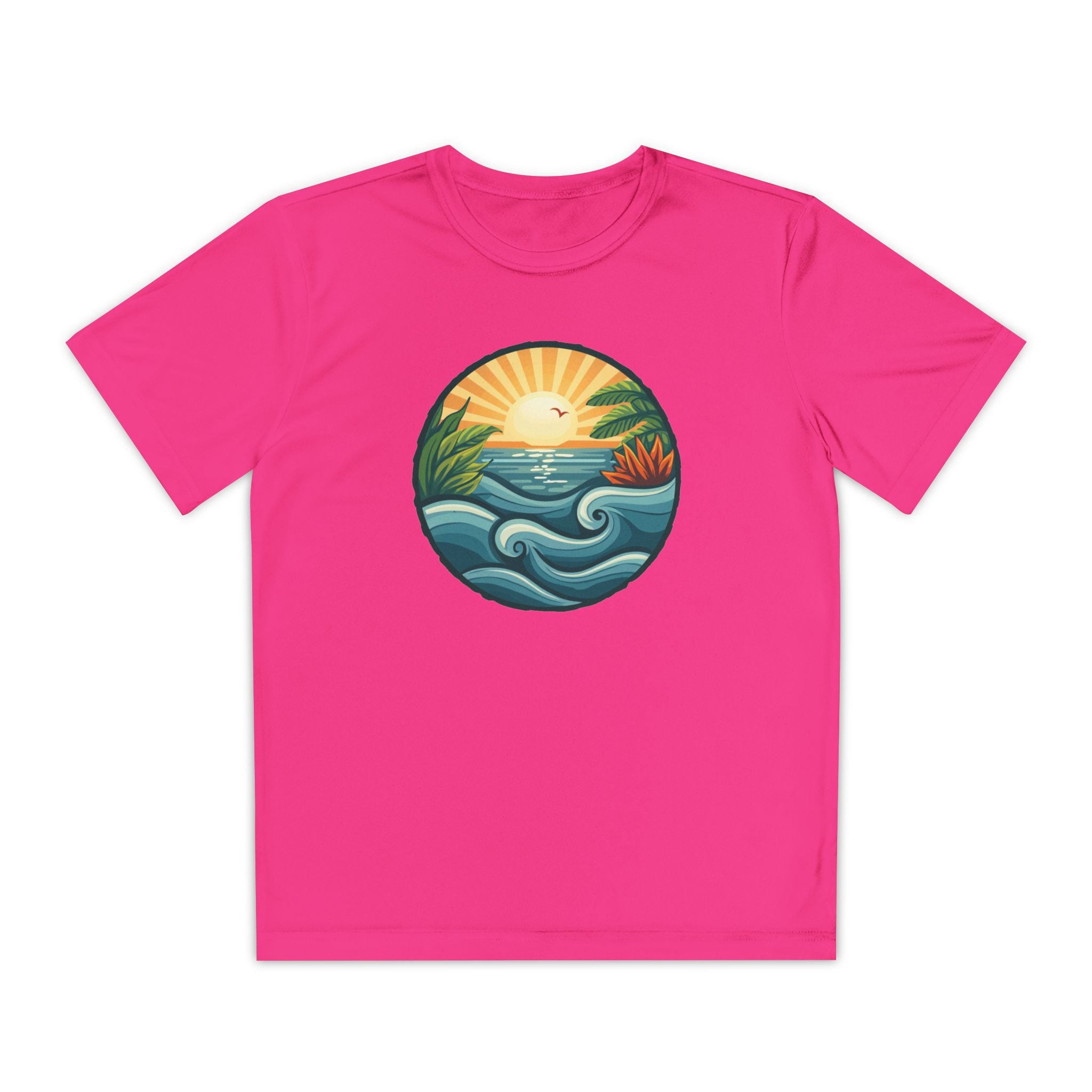 Beach Shirt Youth Competitor Tee, Kids Surf Tee, Summer Vacation Top, Ocean Lover T-Shirt, Coastal Clothing