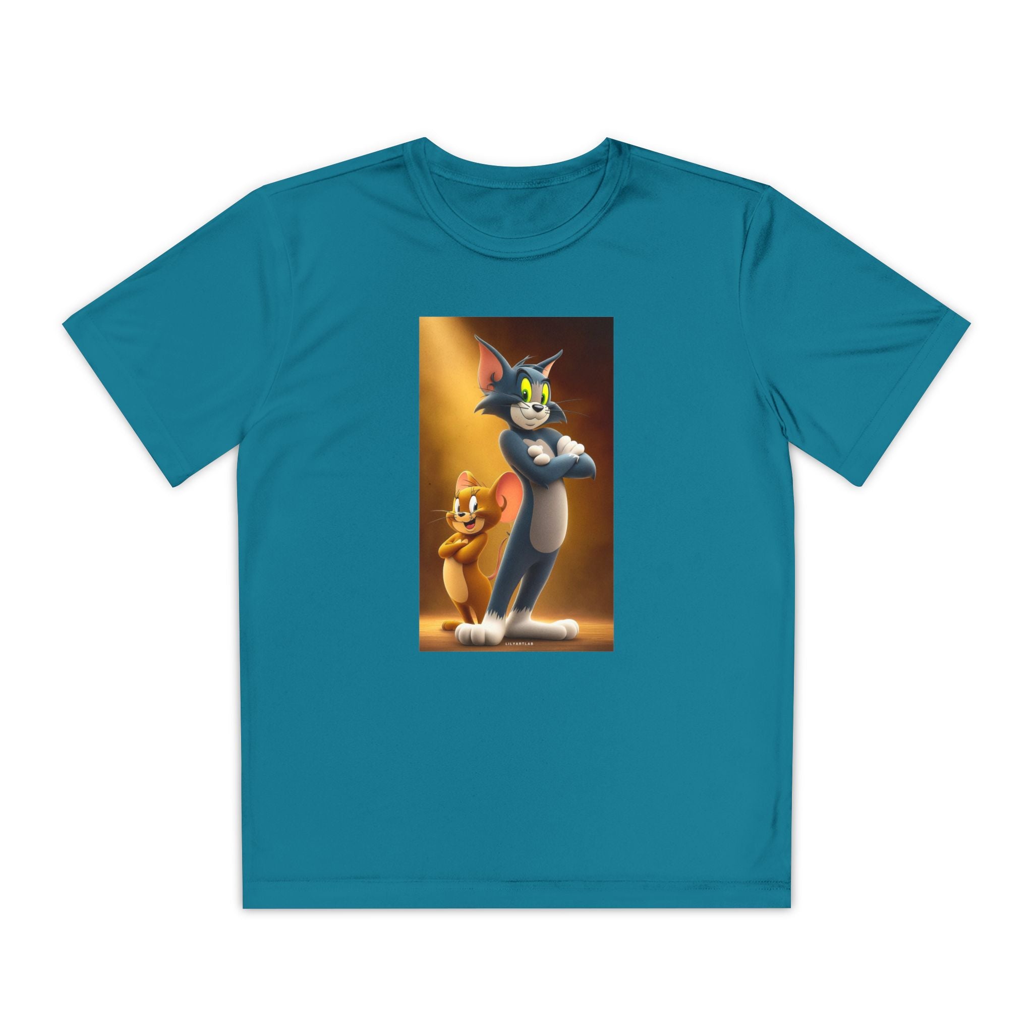 Youth Competitor Tee with Tom And Jerry design, Cartoon Graphic Kid's T-Shirt, Kids Tee, Children's Clothing, Funny Tee for Boys and Girls