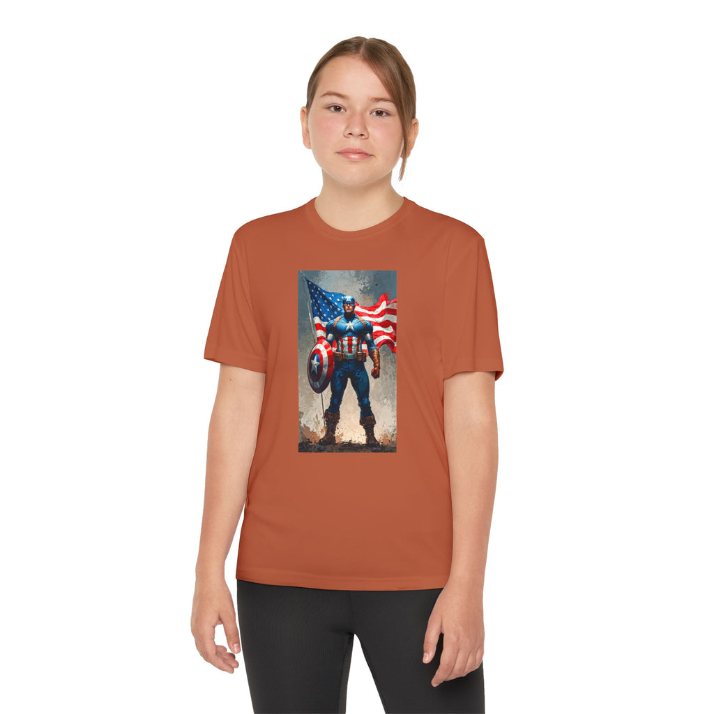 Captain America Superhero Marvel Patriotic, Kids Graphic T-Shirt, Boys Hero Top, Girls Comic Book Clothing, Birthday
