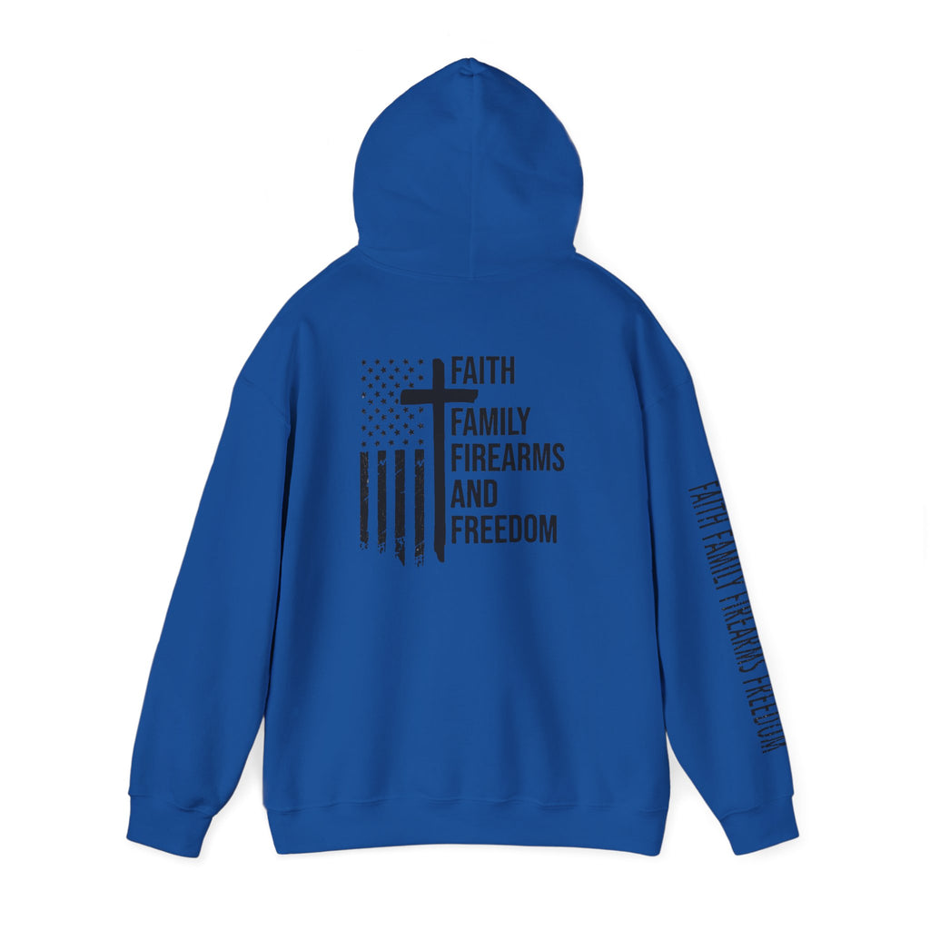 Faith Family Firearms Freedom  Patriotic Hoodie Rebel Spirit Unisex Hoodie
