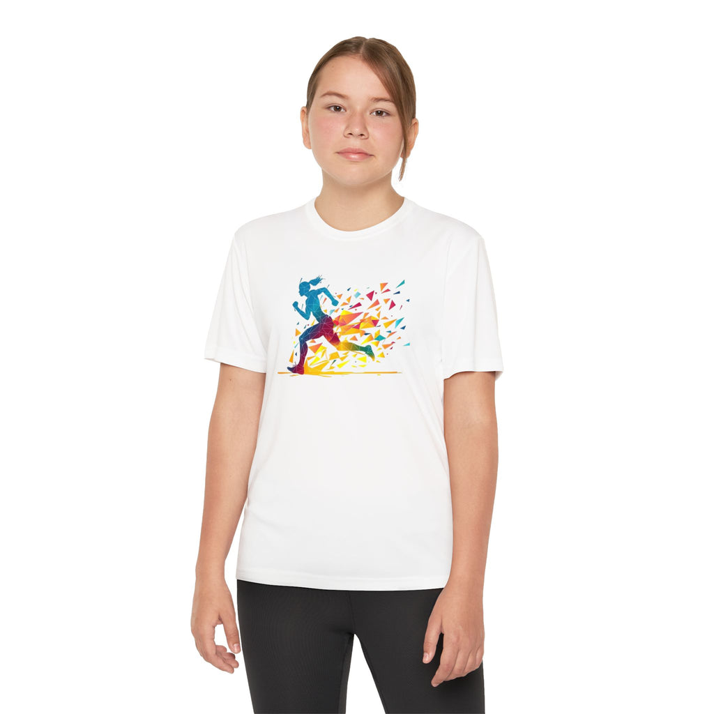 Running Youth T-Shirt Sports Graphic Tee, Cool Athletic Shirt for Kids, Perfect for Sports Events, Team Spirit