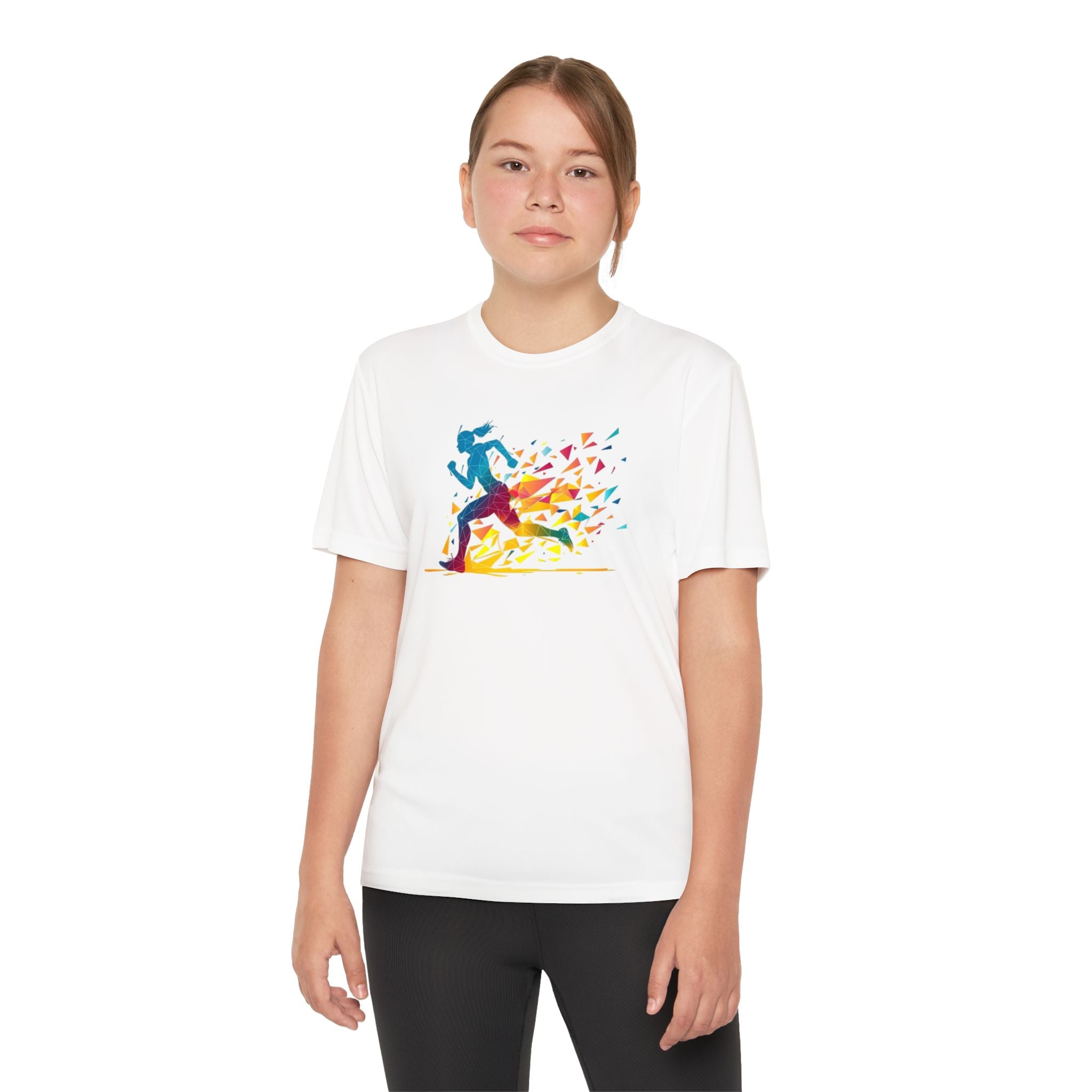Running Youth T-Shirt Sports Graphic Tee, Cool Athletic Shirt for Kids, Perfect for Sports Events, Team Spirit