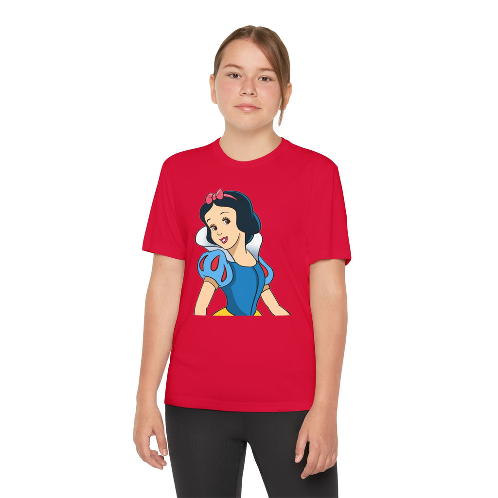 Snow White Youth T-Shirt Sports Graphic Tee, Cool Athletic Shirt for Kids, Perfect for Sports Events, Team Spirit