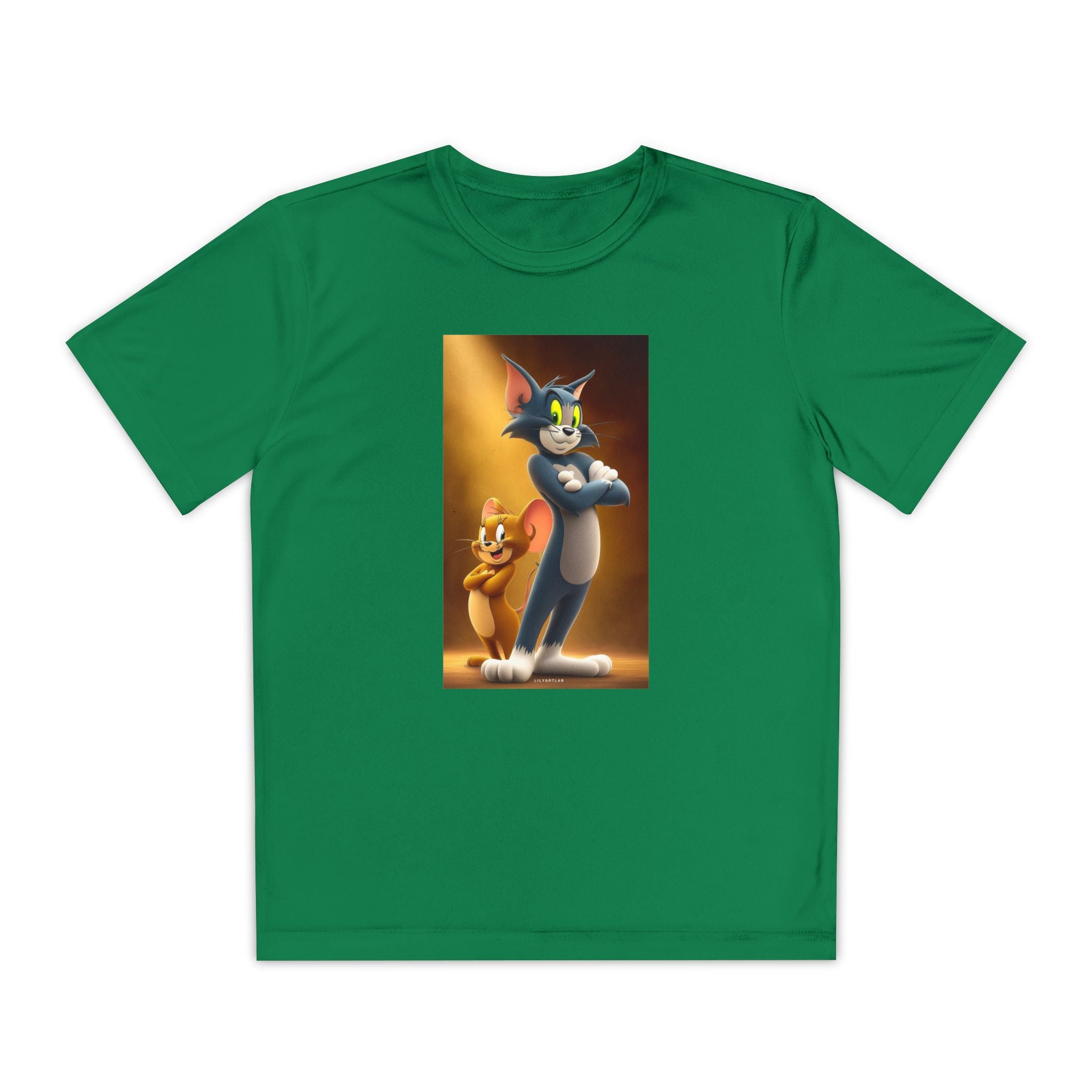 Youth Competitor Tee with Tom And Jerry design, Cartoon Graphic Kid's T-Shirt, Kids Tee, Children's Clothing, Funny Tee for Boys and Girls