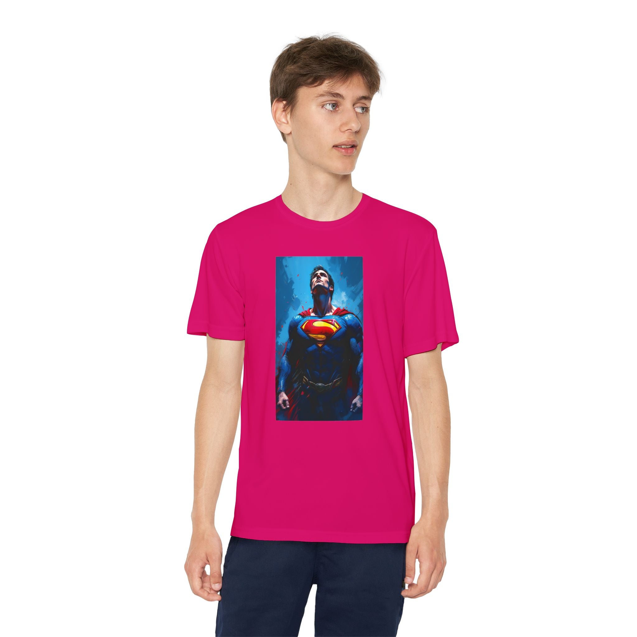 Superman Superhero Marvel T-Shirt, Youth Competitor Tee,  Kids Comic Book Hero Top, Children's Graphic Tee, Youth Super Power T-Shirt