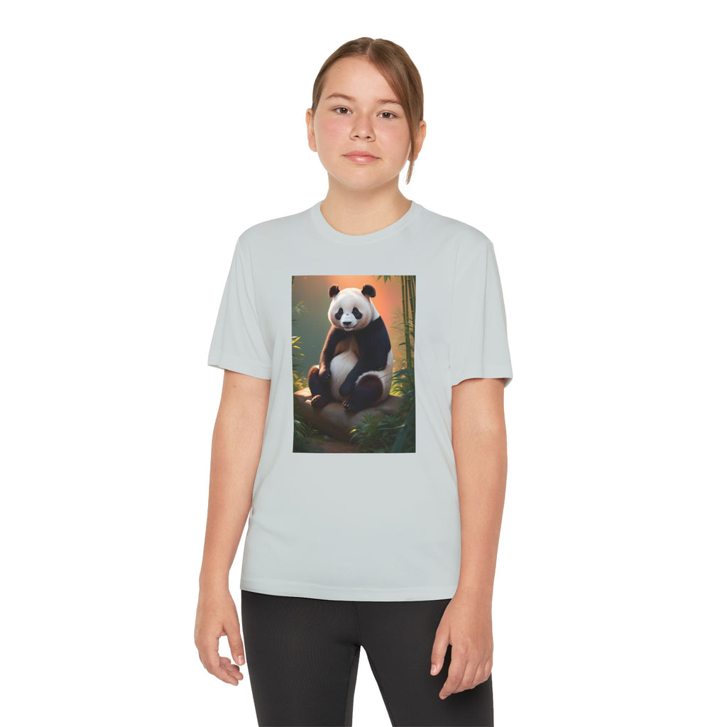Panda Youth Tee Shirt, Kids Animal Graphic Top, Cute Black and White Tee, Children's Zoo Theme Shirt, Bamboo Bear Shirt, Kid's Nature Gift
