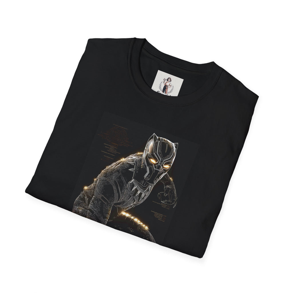 The Black Panther Superhero Marvel Unisex Softstyle T-Shirt, Comic Book Tee, Geeky Clothing, Cosplay Costume Top