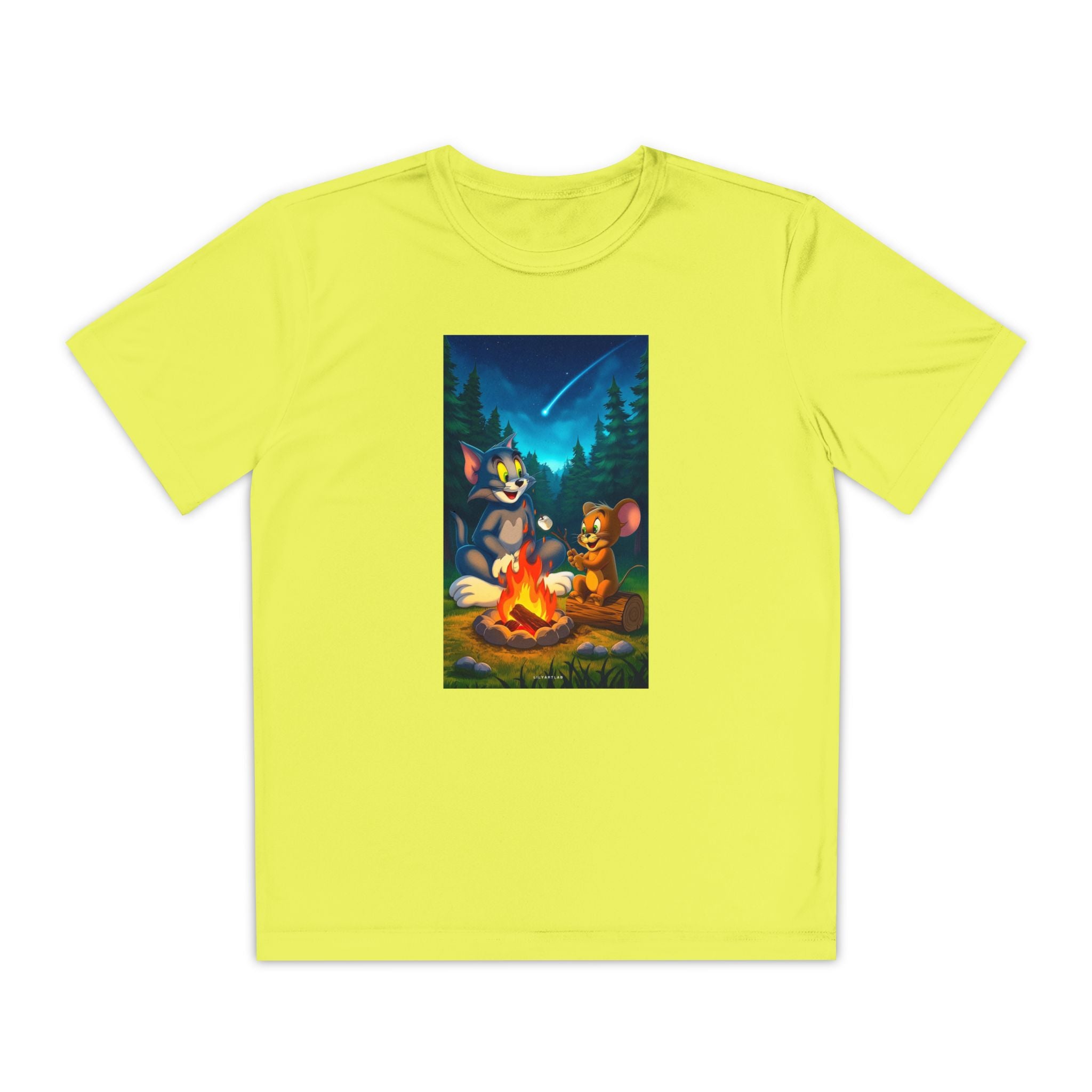 Youth Competitor Tee with Tom And Jerry design, Cartoon Graphic Kid's T-Shirt, Kids Tee, Children's Clothing, Funny Tee for Boys and Girls