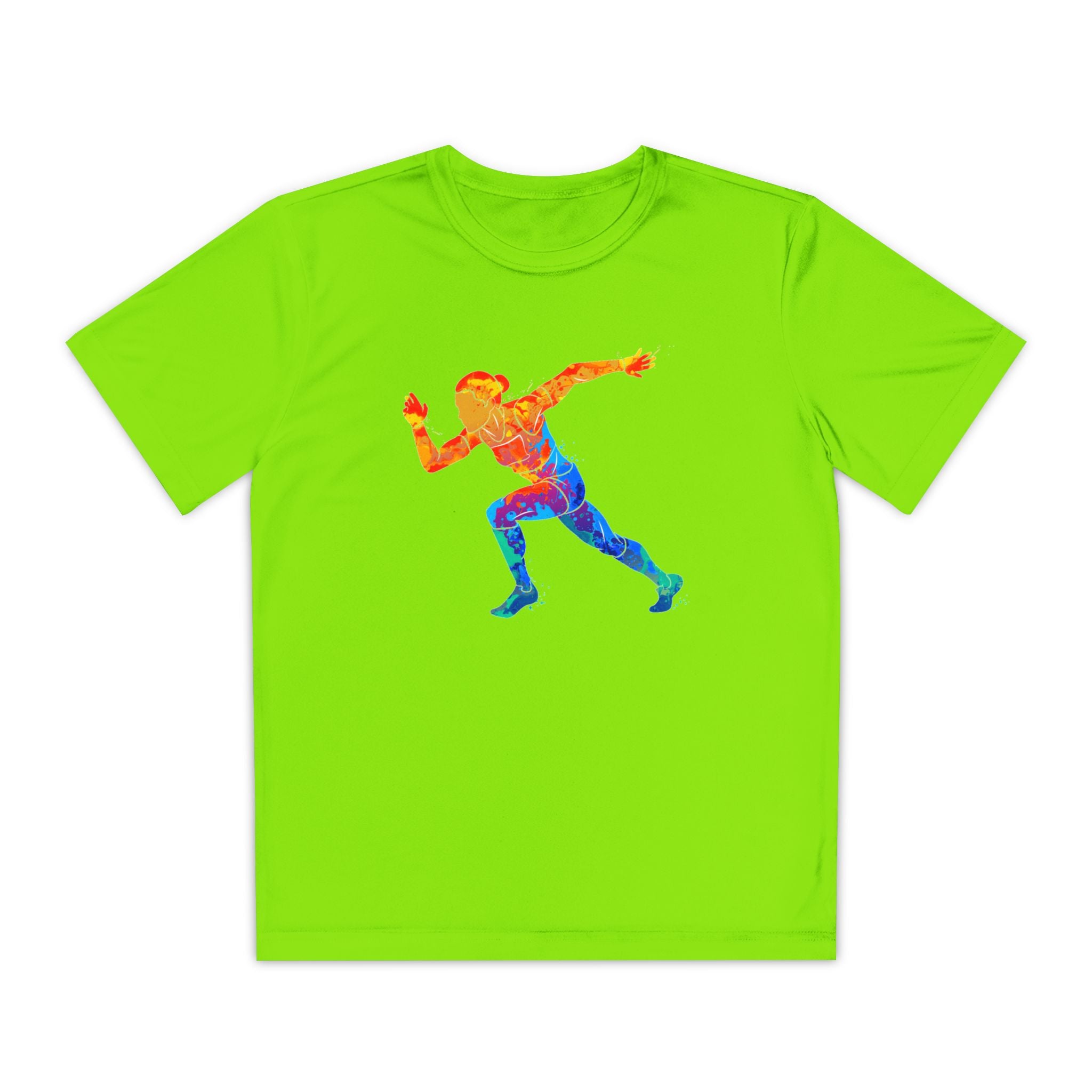 Running Youth T-Shirt Sports Graphic Tee, Cool Athletic Shirt for Kids, Perfect for Sports Events, Team Spirit