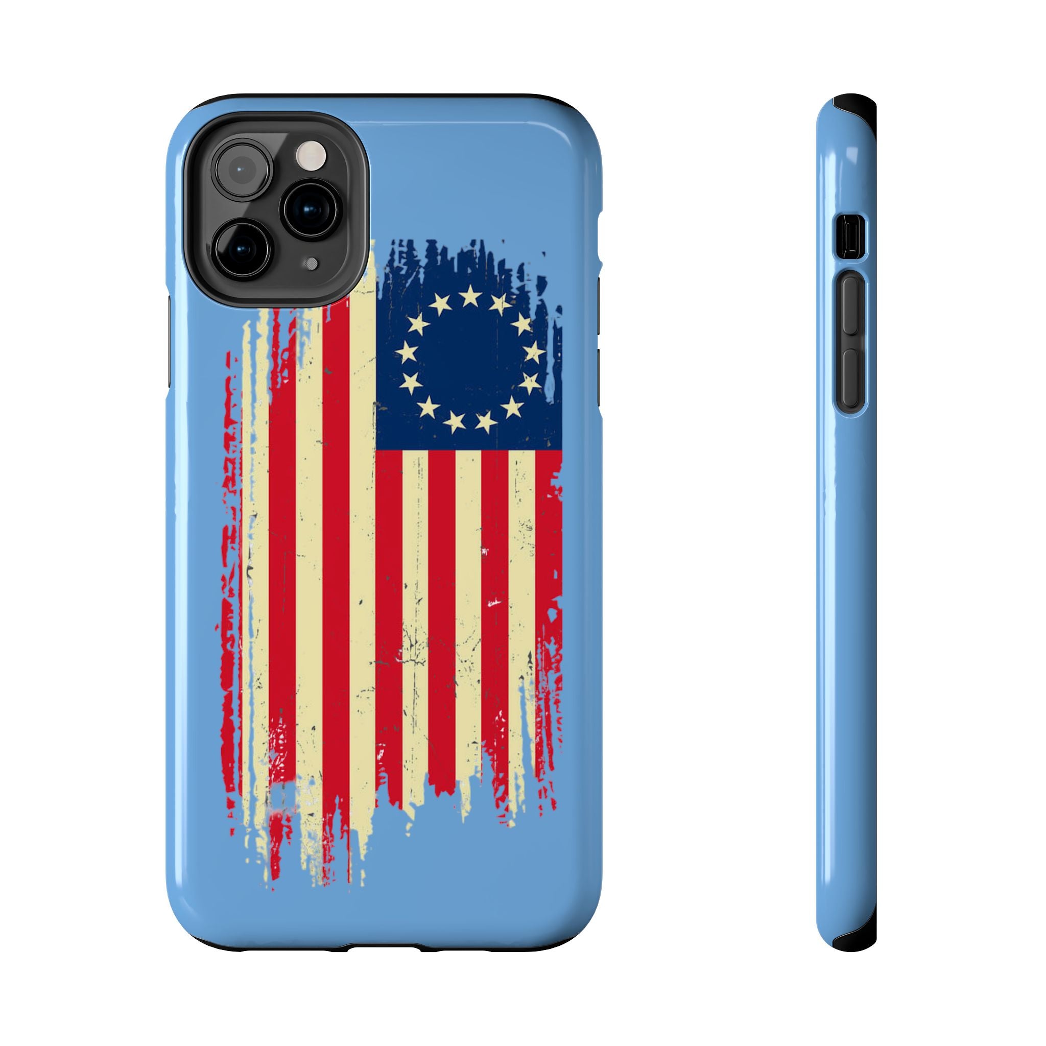 Patriotic Phone Cases with Vintage Flag Design, Tough Case for Independence Day, Memorial Day, 4th of July, Gift for Veterans, USA Pride