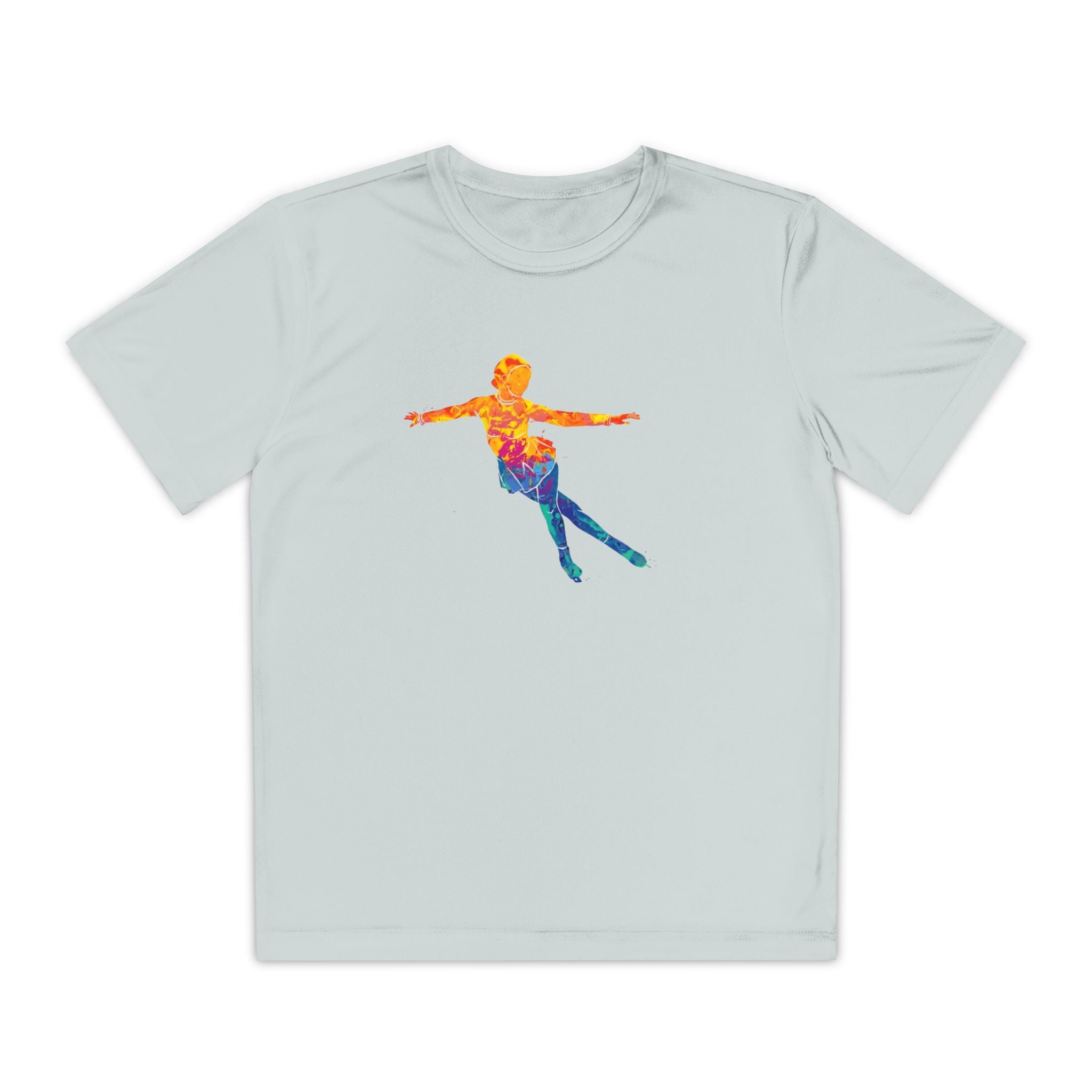 Ice Skating Youth Sports Graphic Tee, Cool Athletic Shirt for Kids, Perfect for Sports Events, Team Spirit, Birthday Gift, Summer Activities