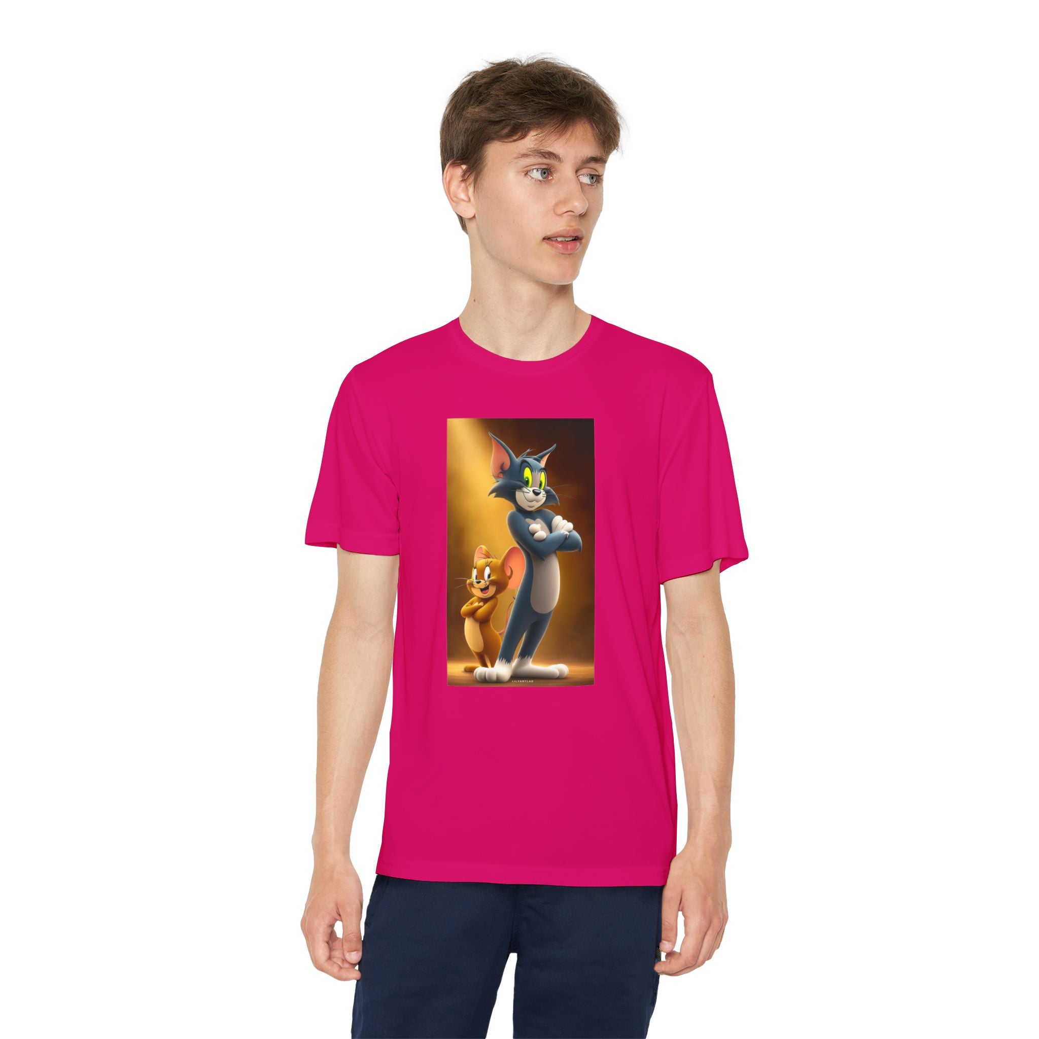 Youth Competitor Tee with Tom And Jerry design, Cartoon Graphic Kid's T-Shirt, Kids Tee, Children's Clothing, Funny Tee for Boys and Girls