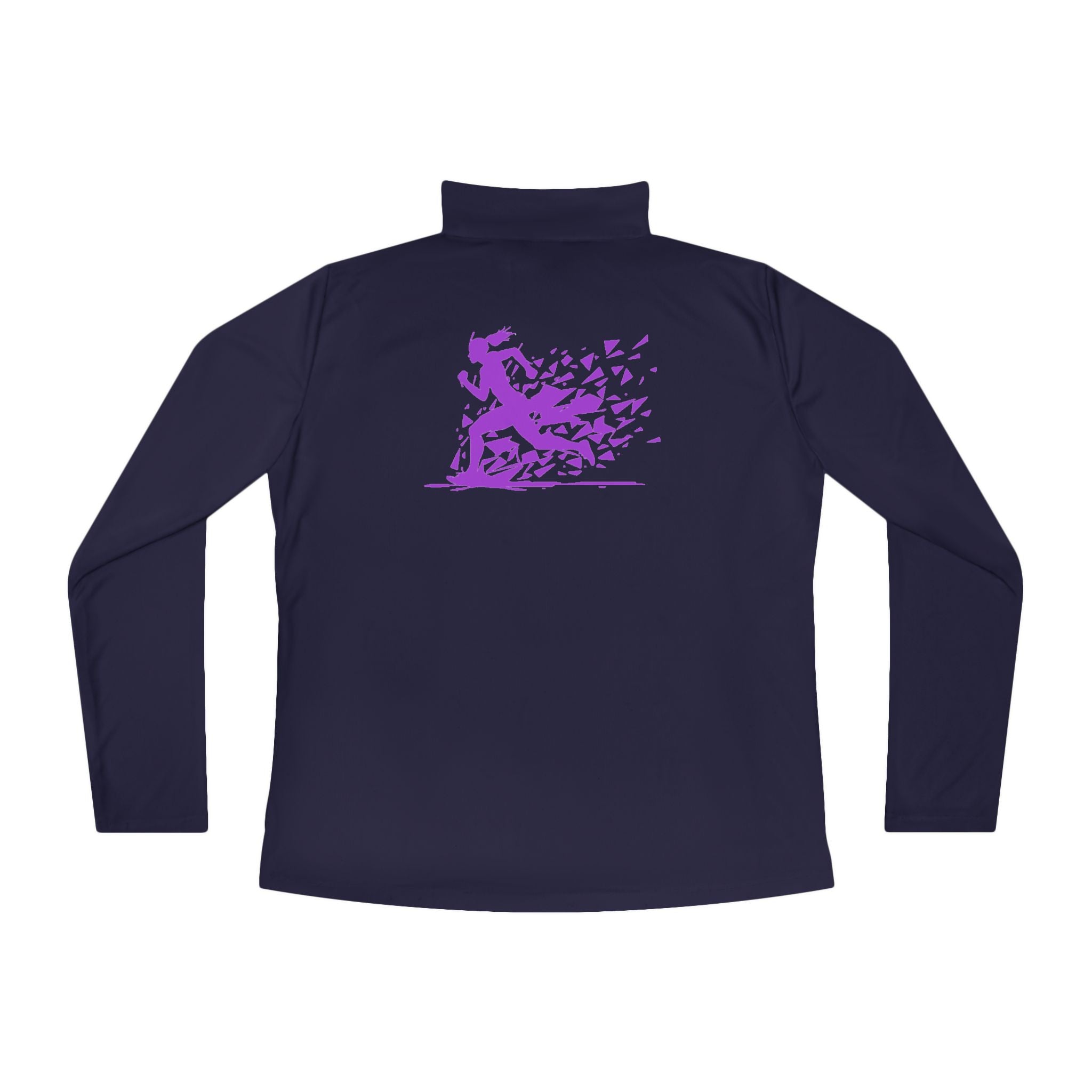 Ladies Quarter-Zip Pullover with Motivational Running Design, Athletic Apparel, Activewear, Sportswear, Fitness Gift, Running Top
