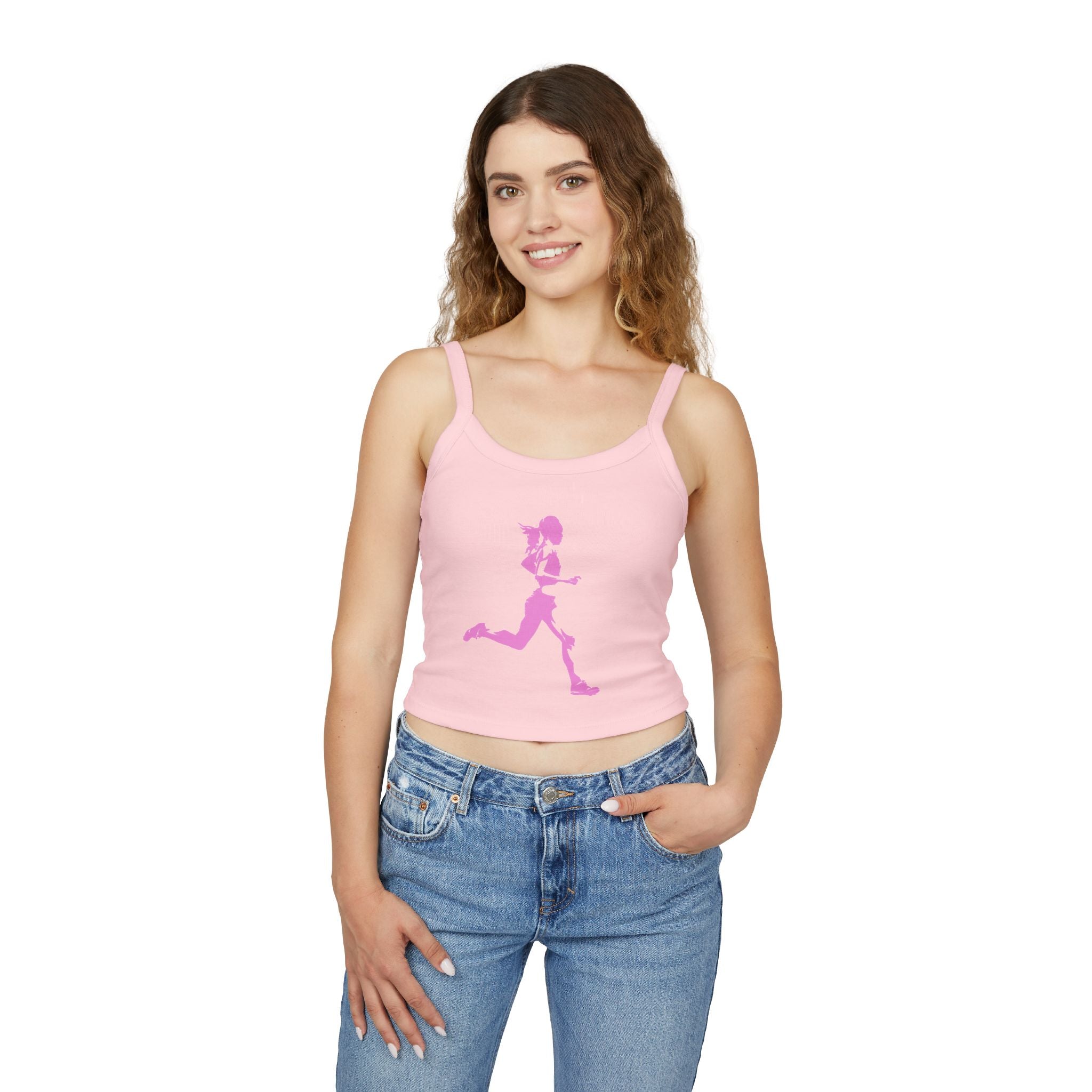 Running Woman Tank Top, Athletic Workout Top, Fitness Sleeveless Shirt, Jogging Muscle Tee, Exercise Gym Cami