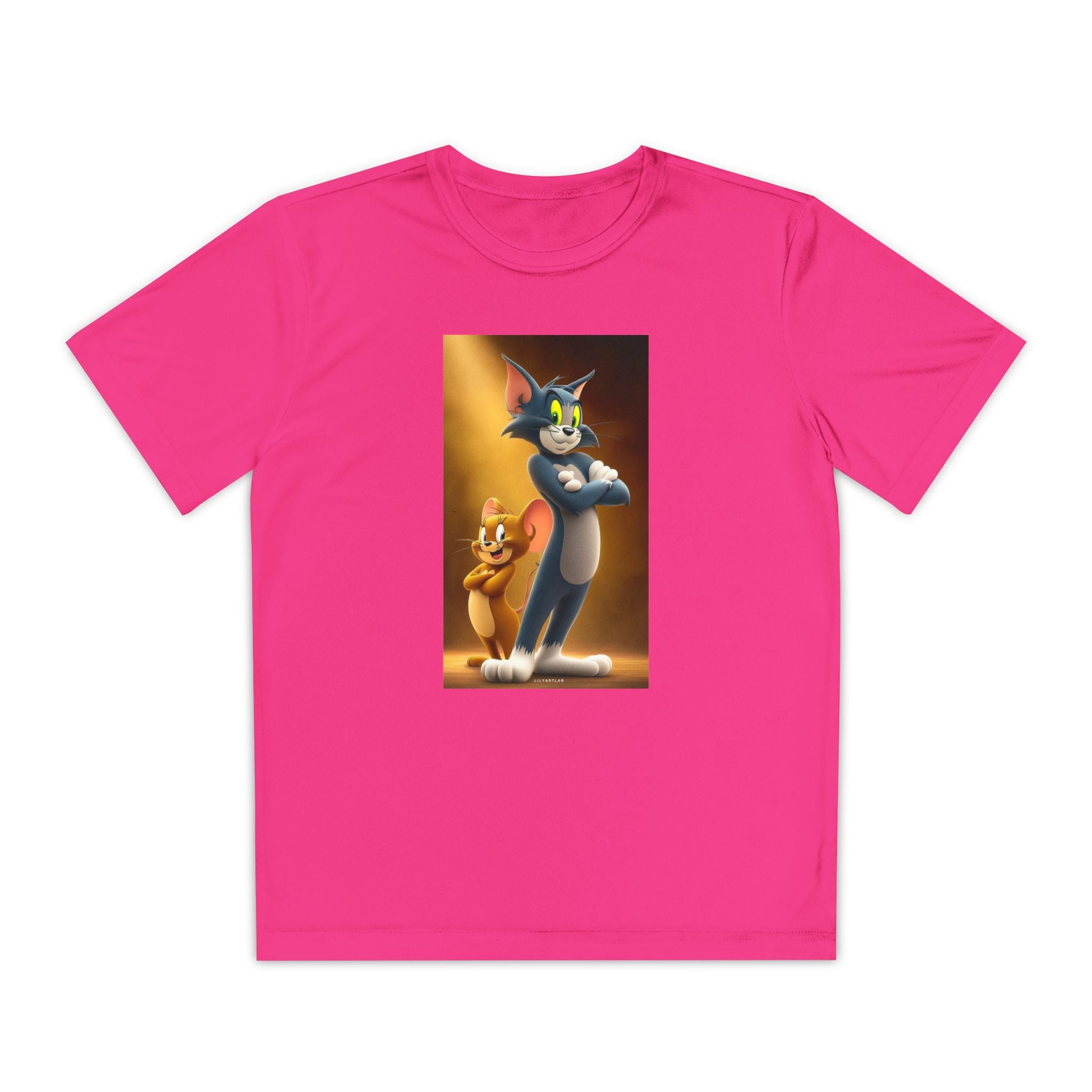 Youth Competitor Tee with Tom And Jerry design, Cartoon Graphic Kid's T-Shirt, Kids Tee, Children's Clothing, Funny Tee for Boys and Girls