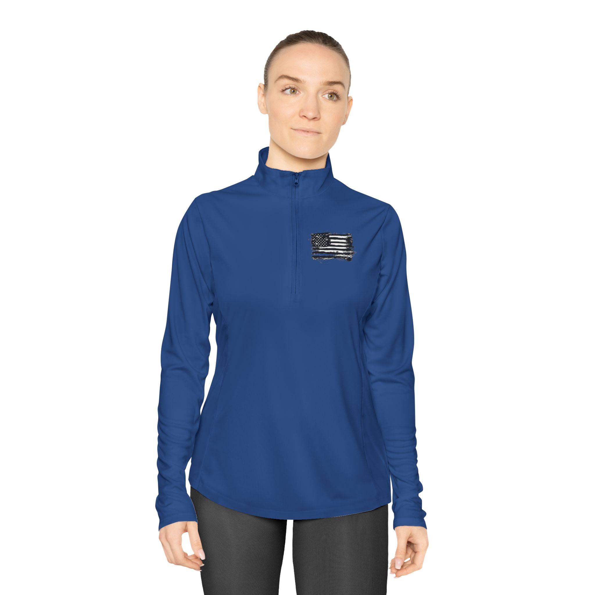 Ladies Quarter-Zip Pullover with Motivational Running Design, Athletic Apparel, Activewear, Sportswear, Fitness Gift, Running Top