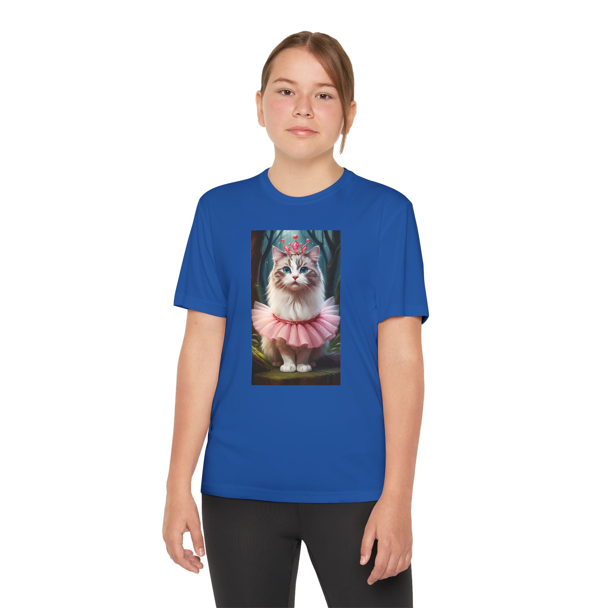 Graphic Tee, Cute Cartoon Kitten, Kids Animal Lover Shirt, Kitty Princess Design, Youth Tee for Girls and Boys, Funny Cat Shirt, Gift for