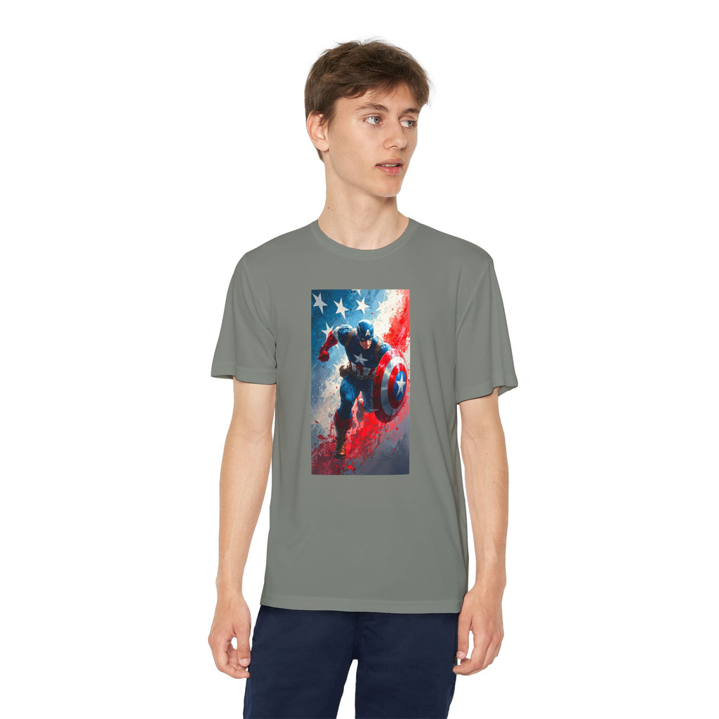 Captain America Superhero Marvel Patriotic, Kids Graphic T-Shirt, Boys Hero Top, Girls Comic Book Clothing, Birthday