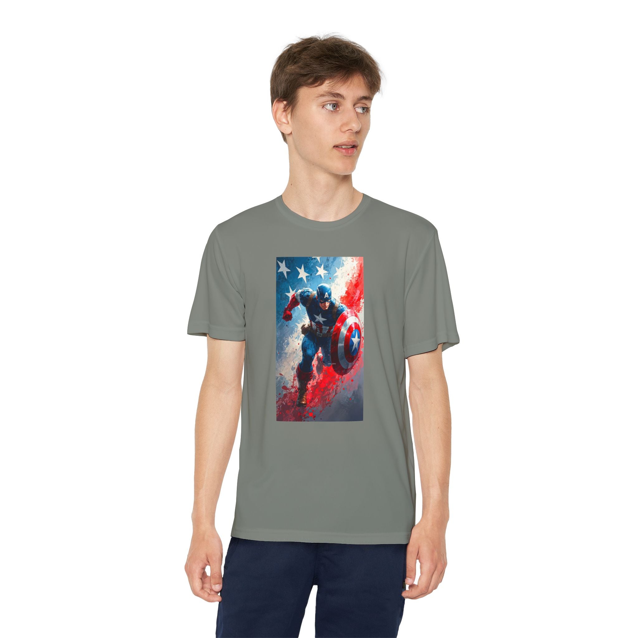 Captain America Superhero Marvel Patriotic, Kids Graphic T-Shirt, Boys Hero Top, Girls Comic Book Clothing, Birthday