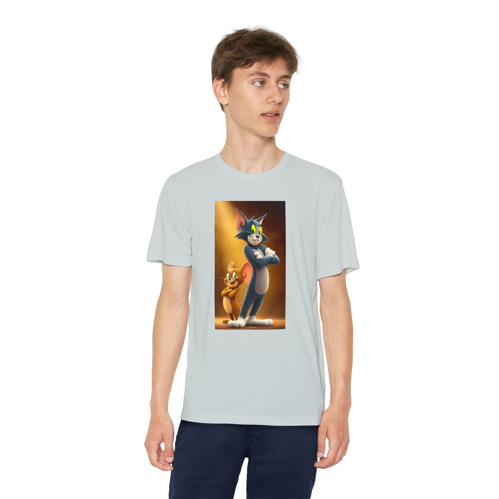 Youth Competitor Tee with Tom And Jerry design, Cartoon Graphic Kid's T-Shirt, Kids Tee, Children's Clothing, Funny Tee for Boys and Girls