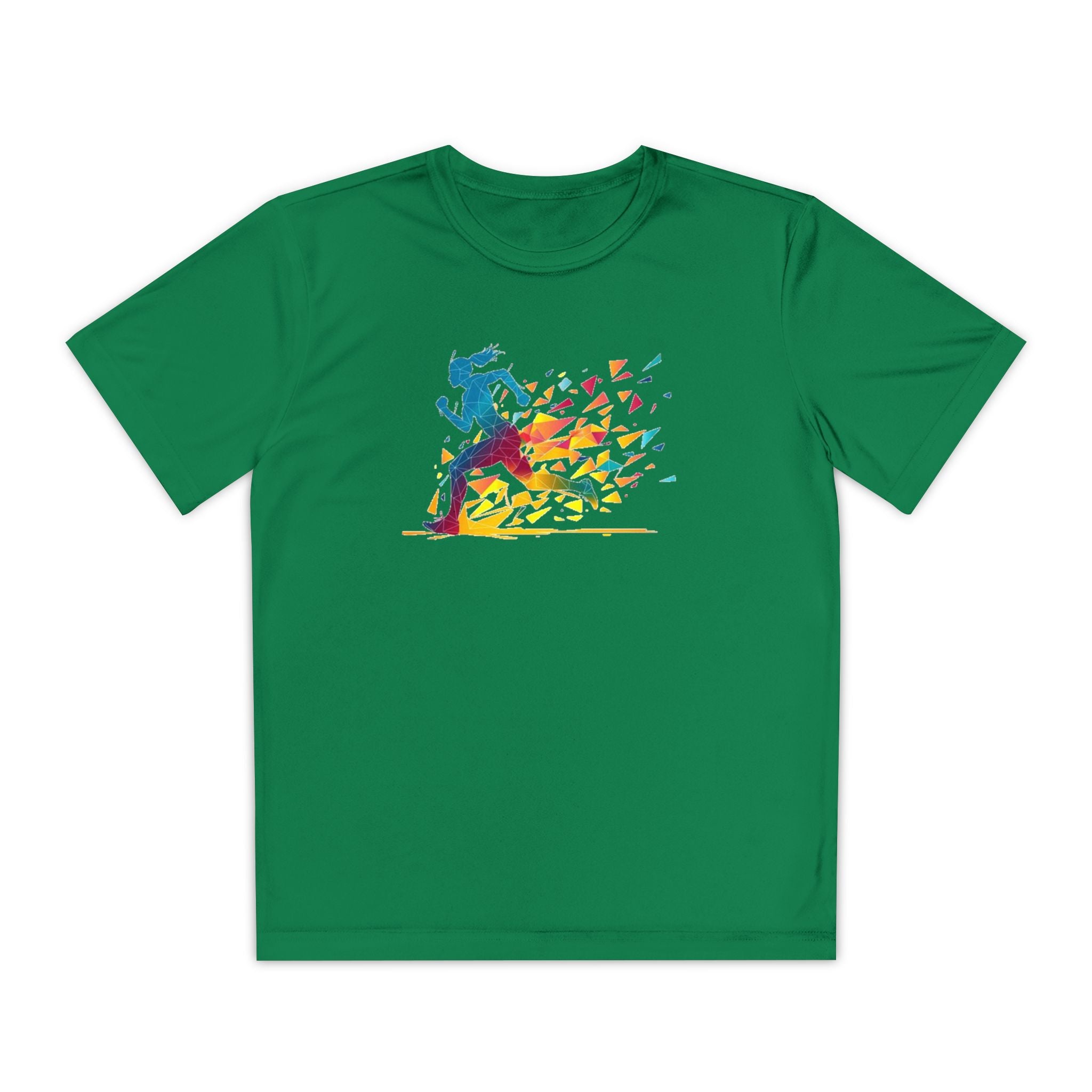 Running Youth T-Shirt Sports Graphic Tee, Cool Athletic Shirt for Kids, Perfect for Sports Events, Team Spirit