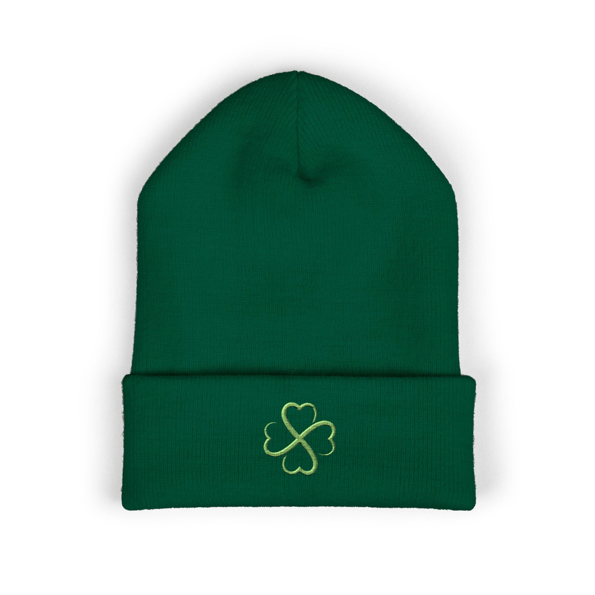 St. Patrick's Day 4-Leaf Clover Embroidered Beanie
