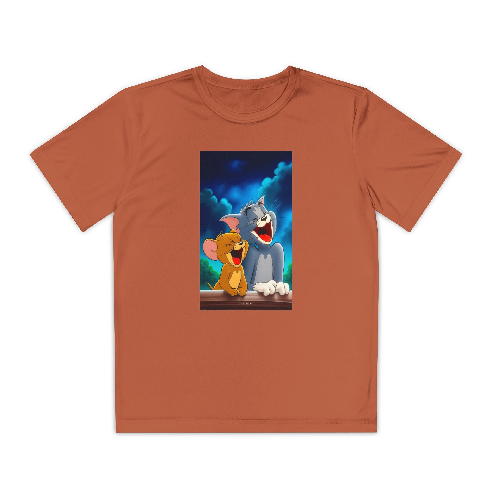 Youth Competitor Tee with Tom And Jerry design, Cartoon Graphic Kid's T-Shirt, Kids Tee, Children's Clothing, Funny Tee for Boys and Girls