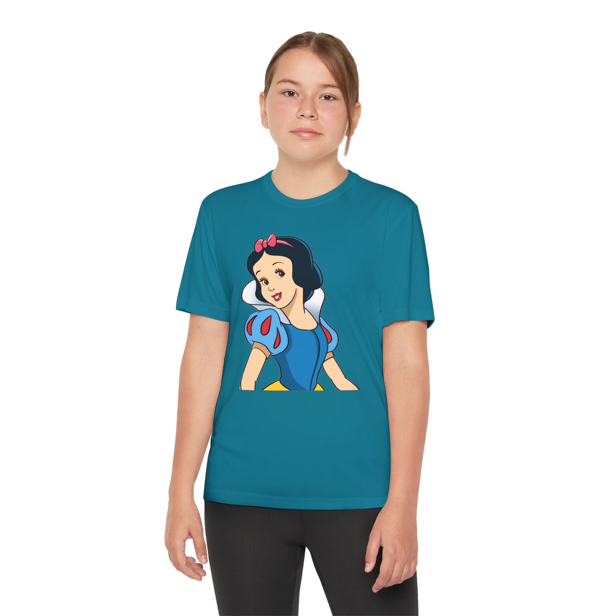 Snow White Youth T-Shirt Sports Graphic Tee, Cool Athletic Shirt for Kids, Perfect for Sports Events, Team Spirit
