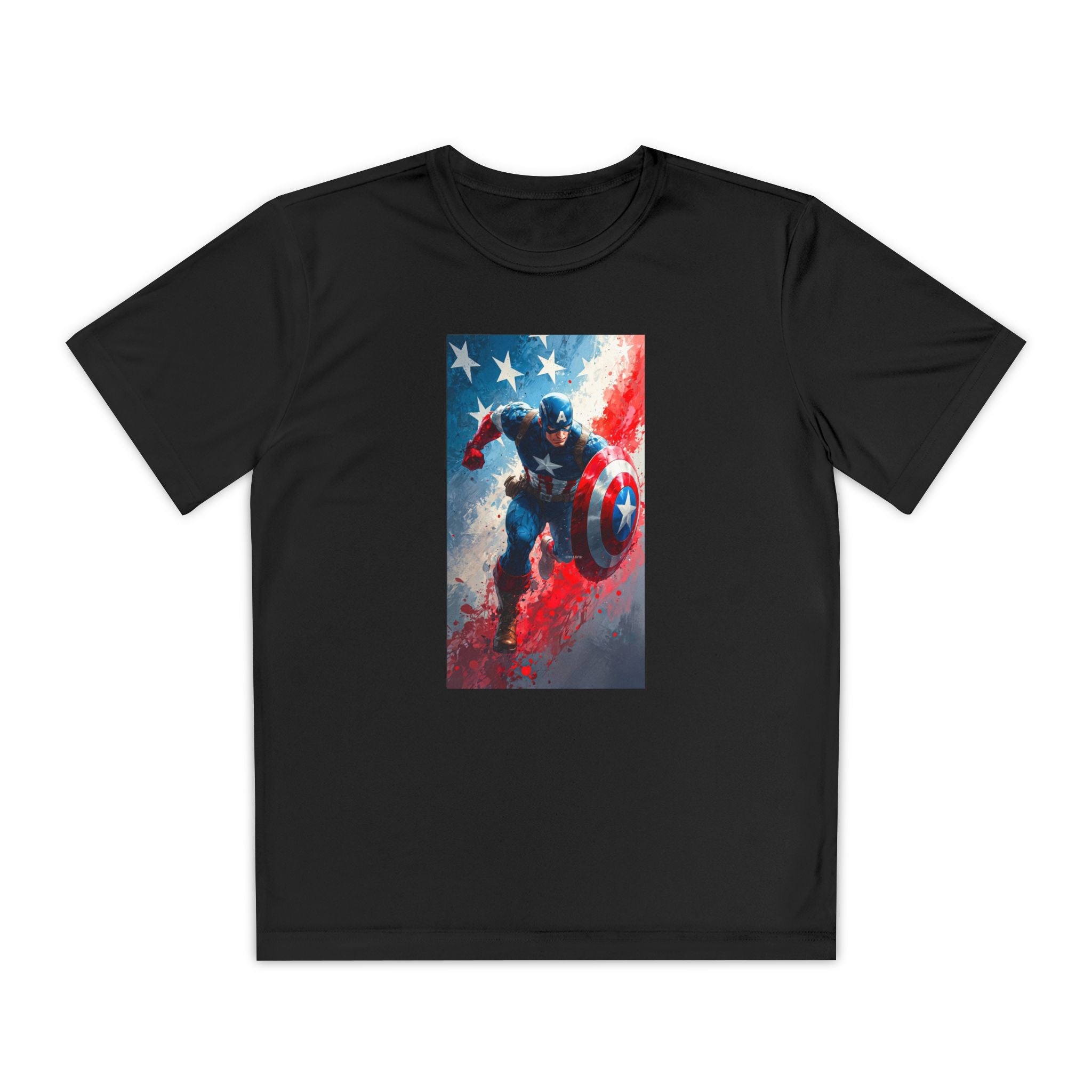 Captain America Superhero Marvel Patriotic, Kids Graphic T-Shirt, Boys Hero Top, Girls Comic Book Clothing, Birthday