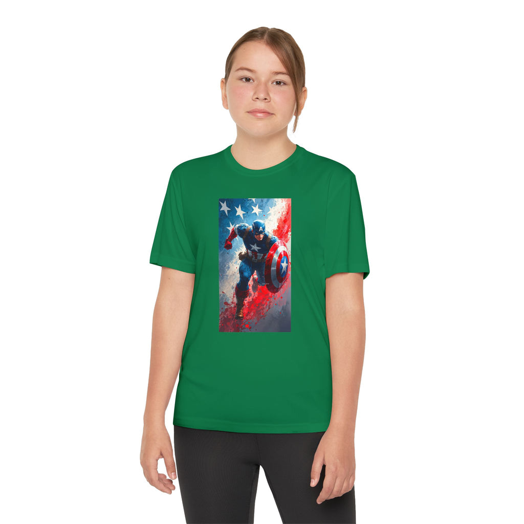 Captain America Superhero Marvel Patriotic, Kids Graphic T-Shirt, Boys Hero Top, Girls Comic Book Clothing, Birthday