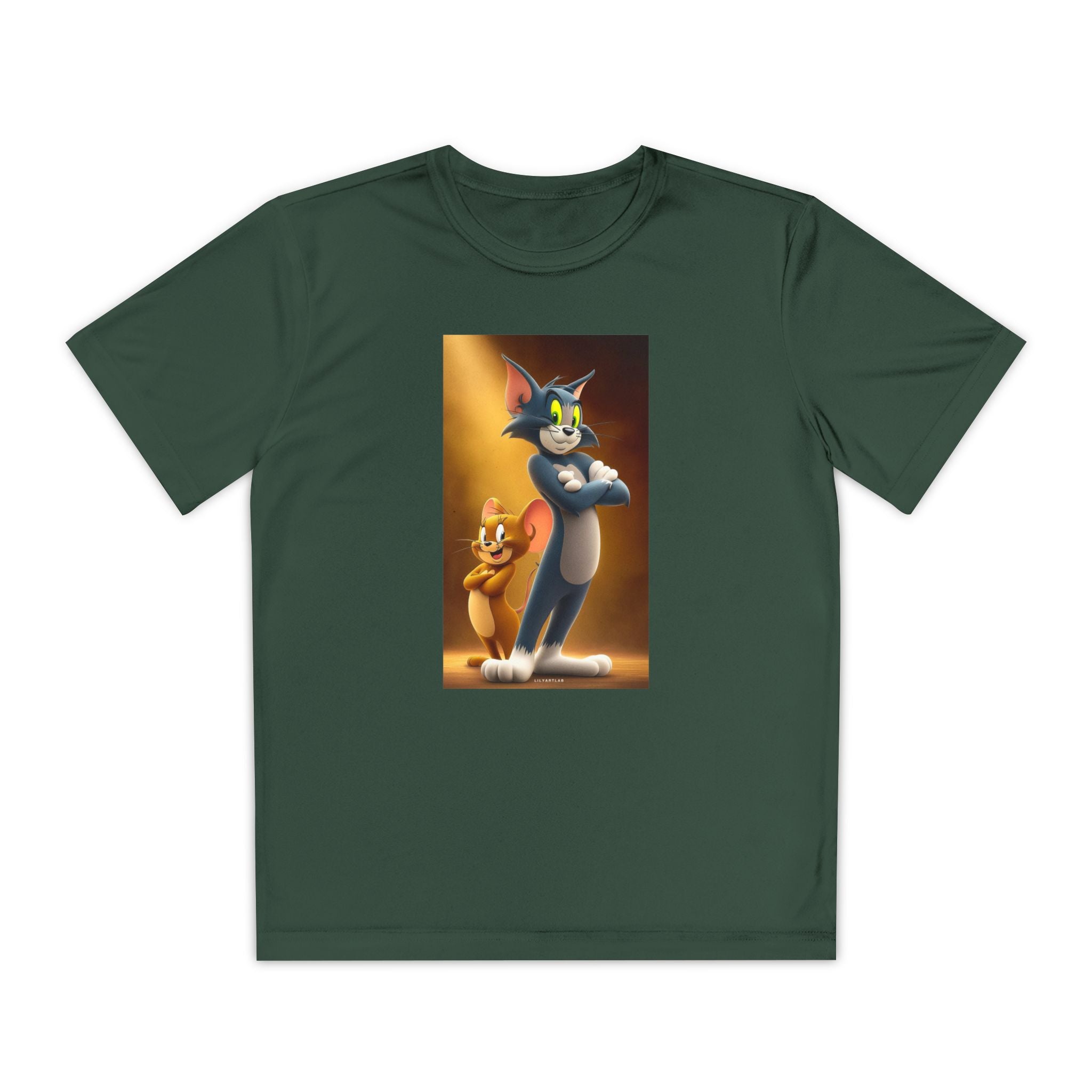 Youth Competitor Tee with Tom And Jerry design, Cartoon Graphic Kid's T-Shirt, Kids Tee, Children's Clothing, Funny Tee for Boys and Girls