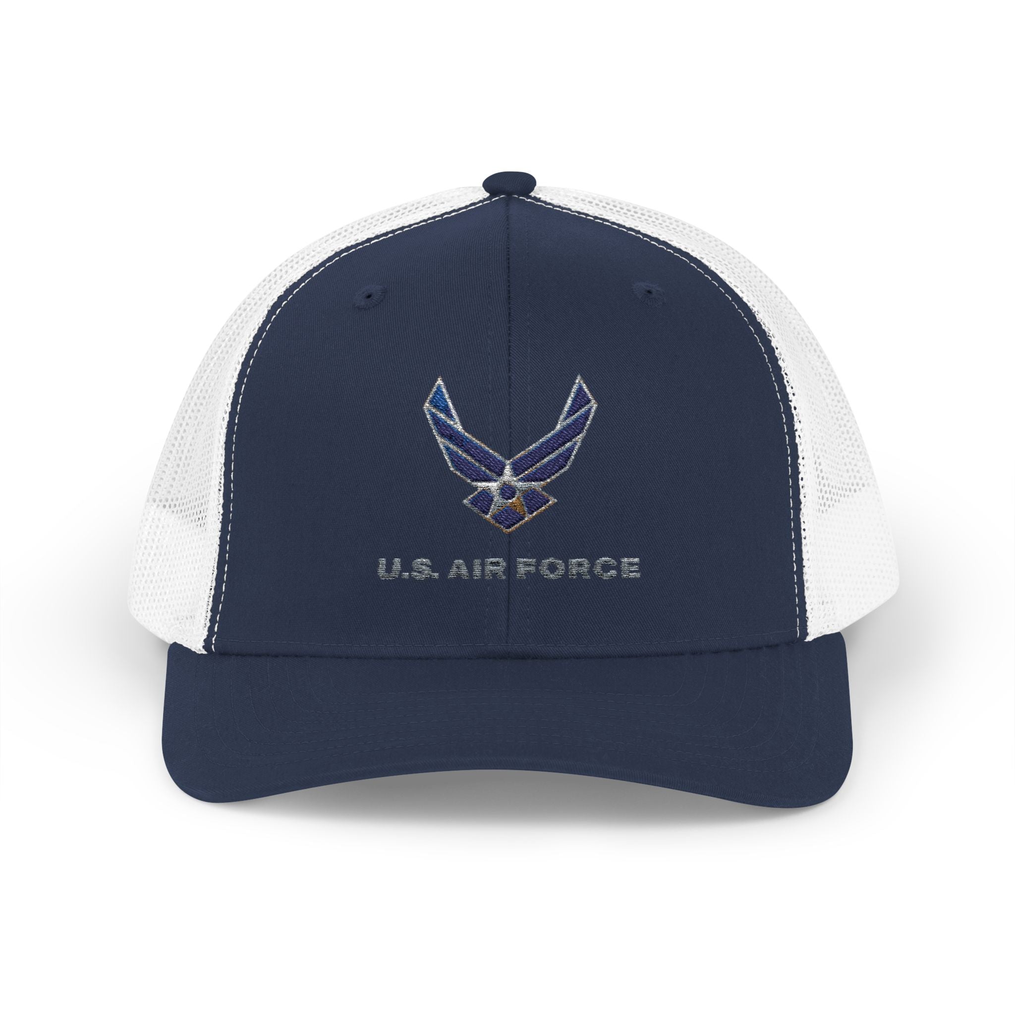 US Air Force Snapback Trucker Cap with Thin Red Line Design, Ideal for First Responders, Supportive Gifts, Memorials, Everyday Wear