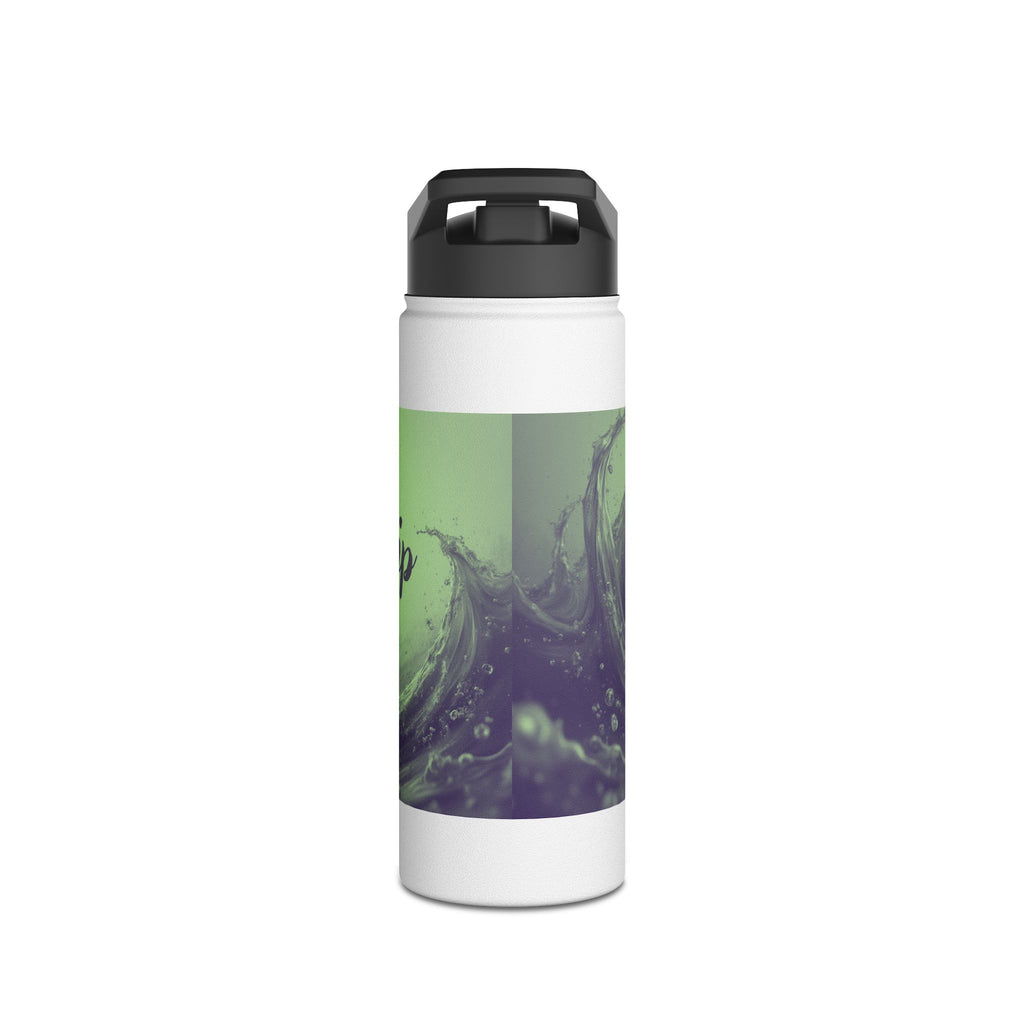 Aqua Wave Stainless Steel Water Bottle, Hydration Gift, Outdoor Adventure, Beach Vibes, Eco-Friendly, Travel Companion