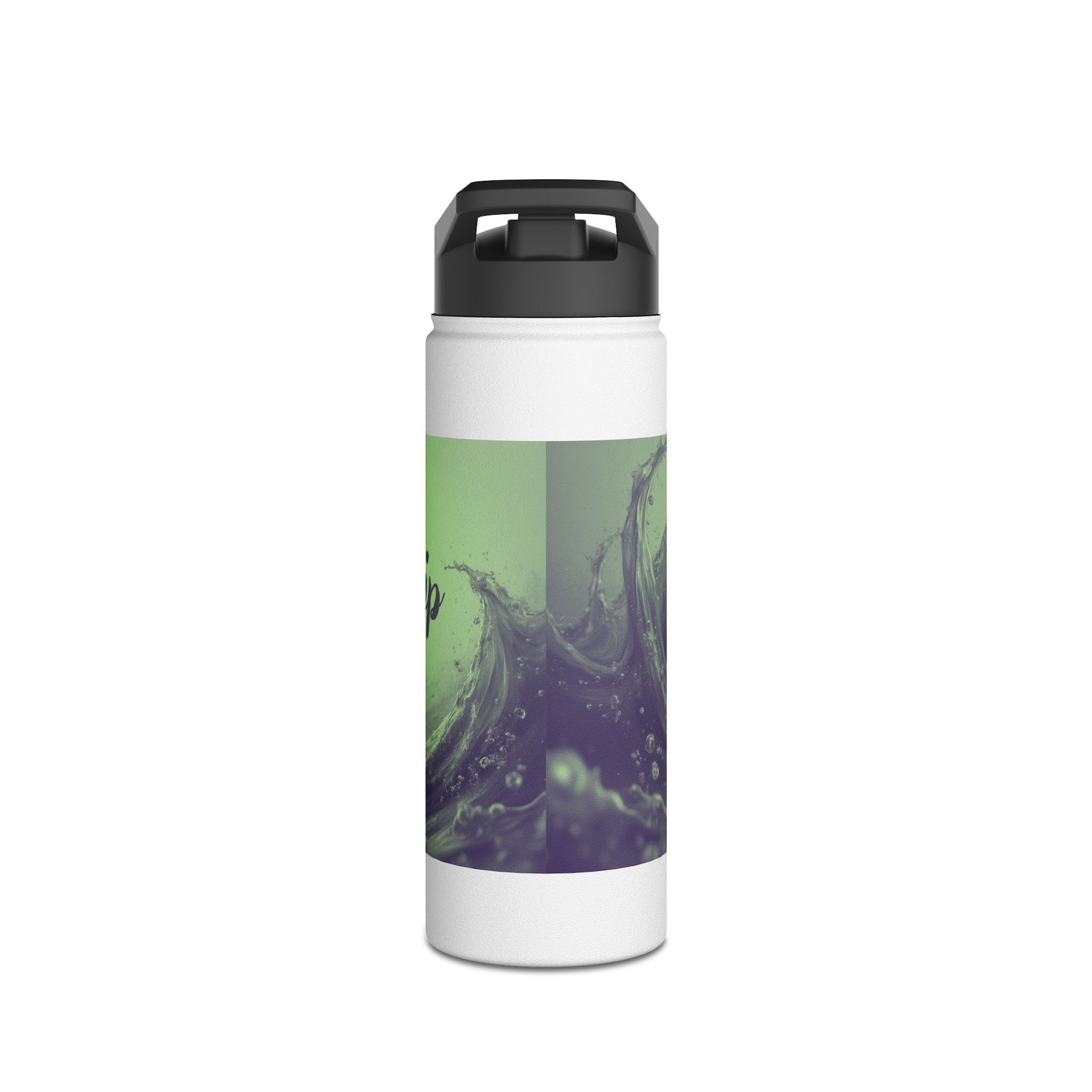 Aqua Wave Stainless Steel Water Bottle, Hydration Gift, Outdoor Adventure, Beach Vibes, Eco-Friendly, Travel Companion