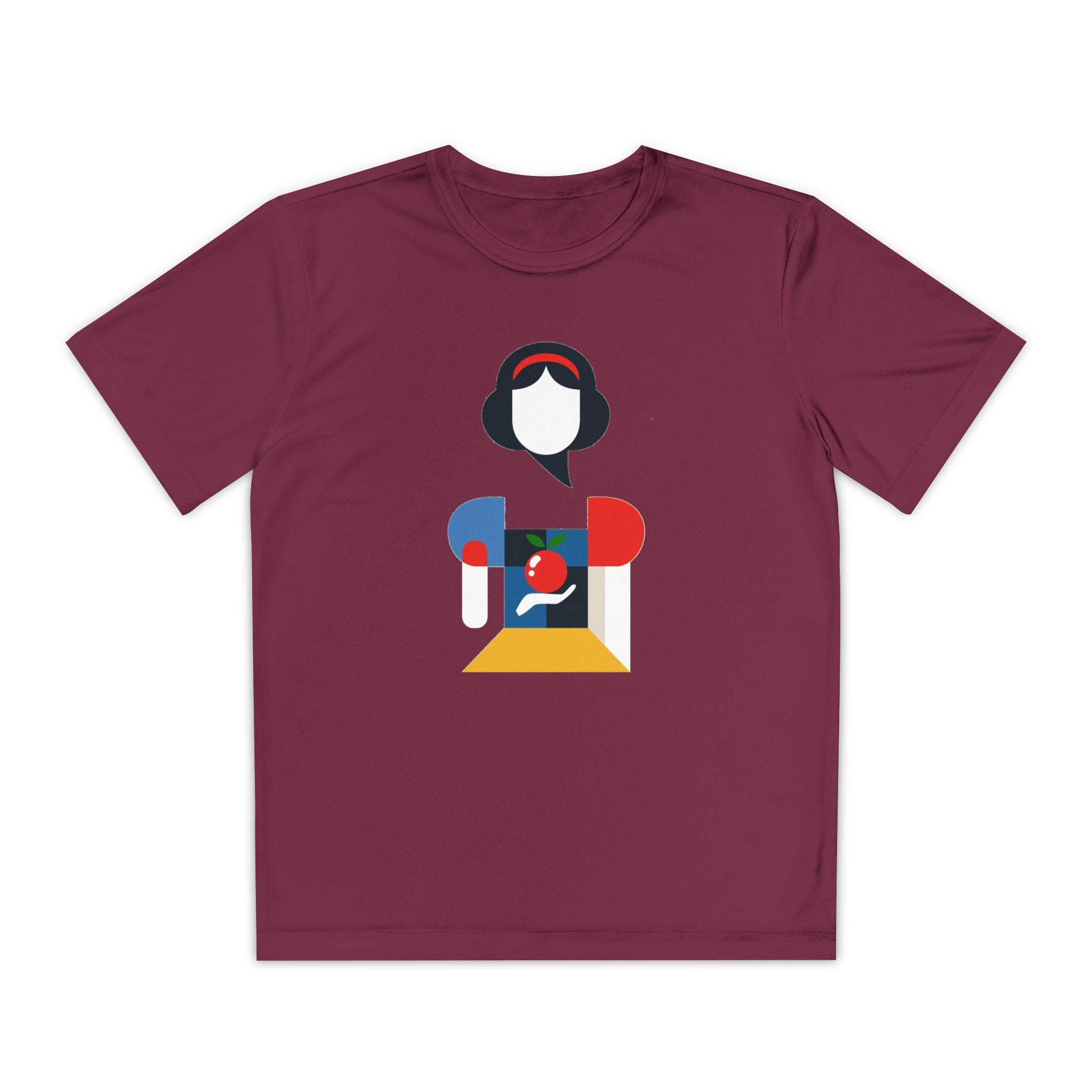 Snow White Youth T-Shirt Sports Graphic Tee, Cool Athletic Shirt for Kids, Perfect for Sports Events, Team Spirit