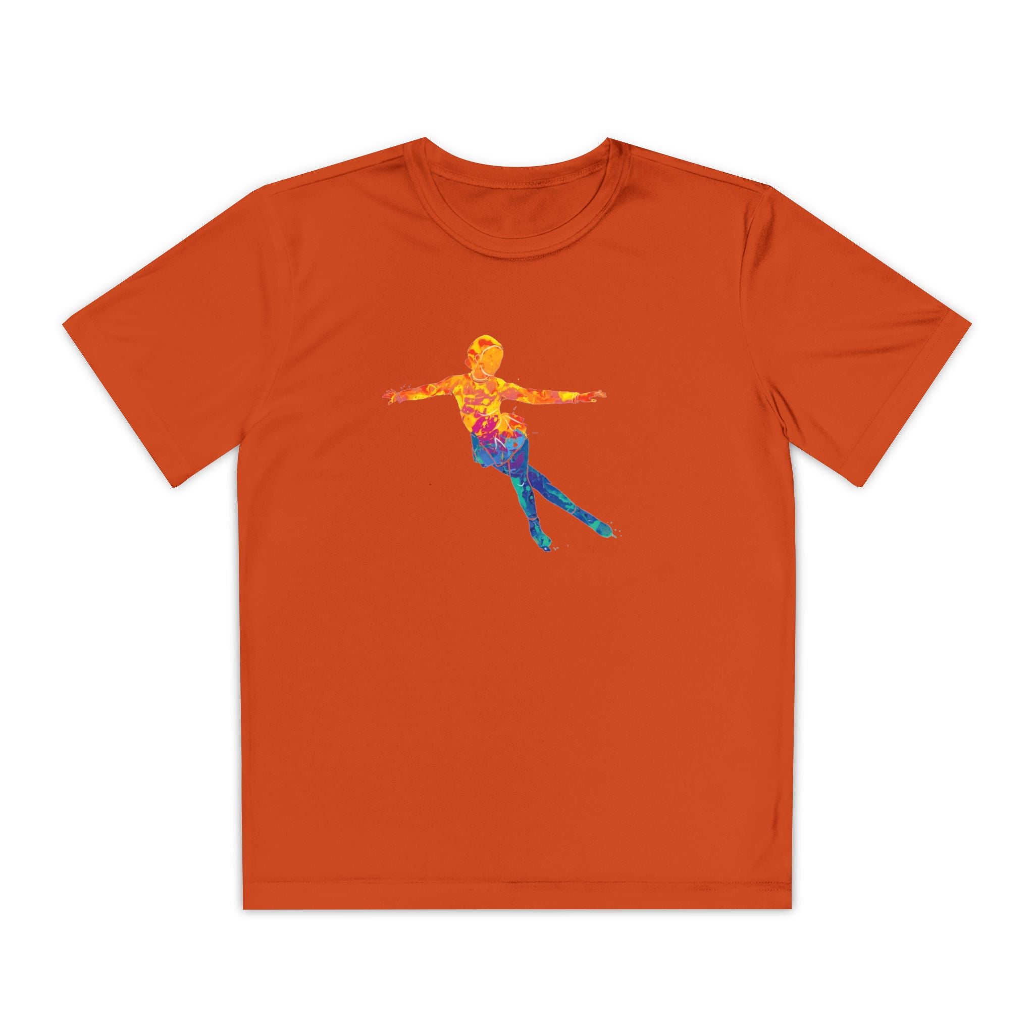 Ice Skating Youth Sports Graphic Tee, Cool Athletic Shirt for Kids, Perfect for Sports Events, Team Spirit, Birthday Gift, Summer Activities