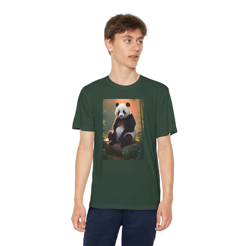 Panda Youth Tee Shirt, Kids Animal Graphic Top, Cute Black and White Tee, Children's Zoo Theme Shirt, Bamboo Bear Shirt, Kid's Nature Gift